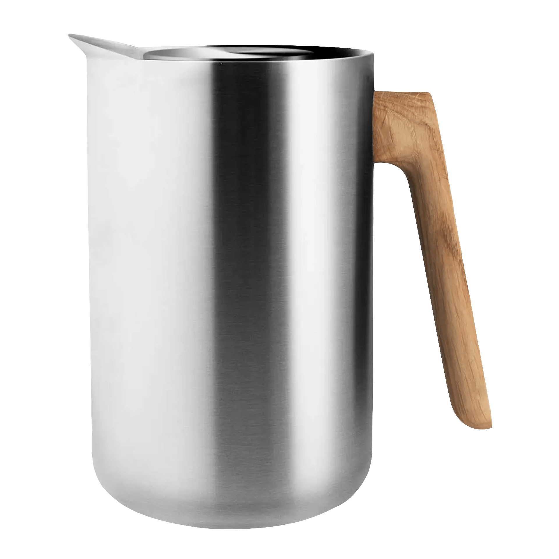 Vakuum Jug Stainless Steel 1.00 l, Kaffeekanne, Stainlessstahl, Holzgriff, Milchkanne, Küchenzubehör