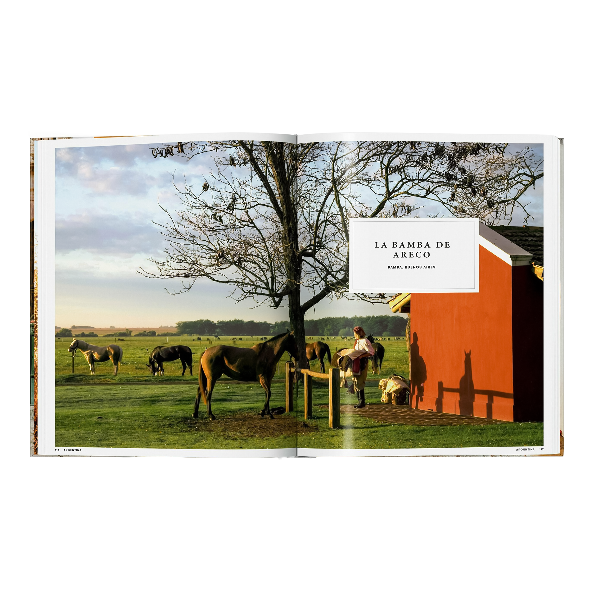 Coffee Table Book Great Escapes Latin America, Pferde, Landschaft, Hof, Baum, Rotes Gebäude