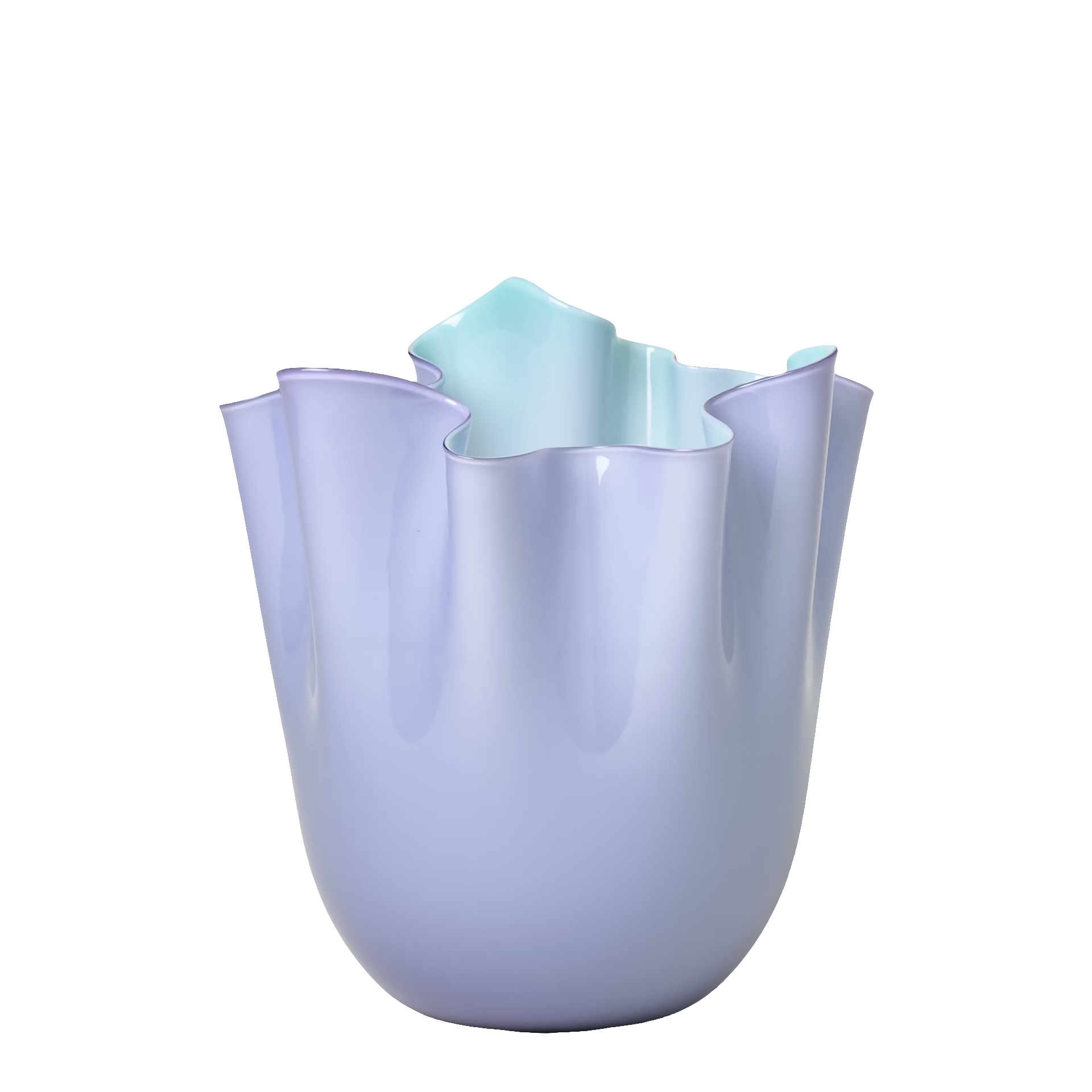 Vase Lilla Menta 24 cm, vase, glas, wellenschnittkante, hellblau, kunstware