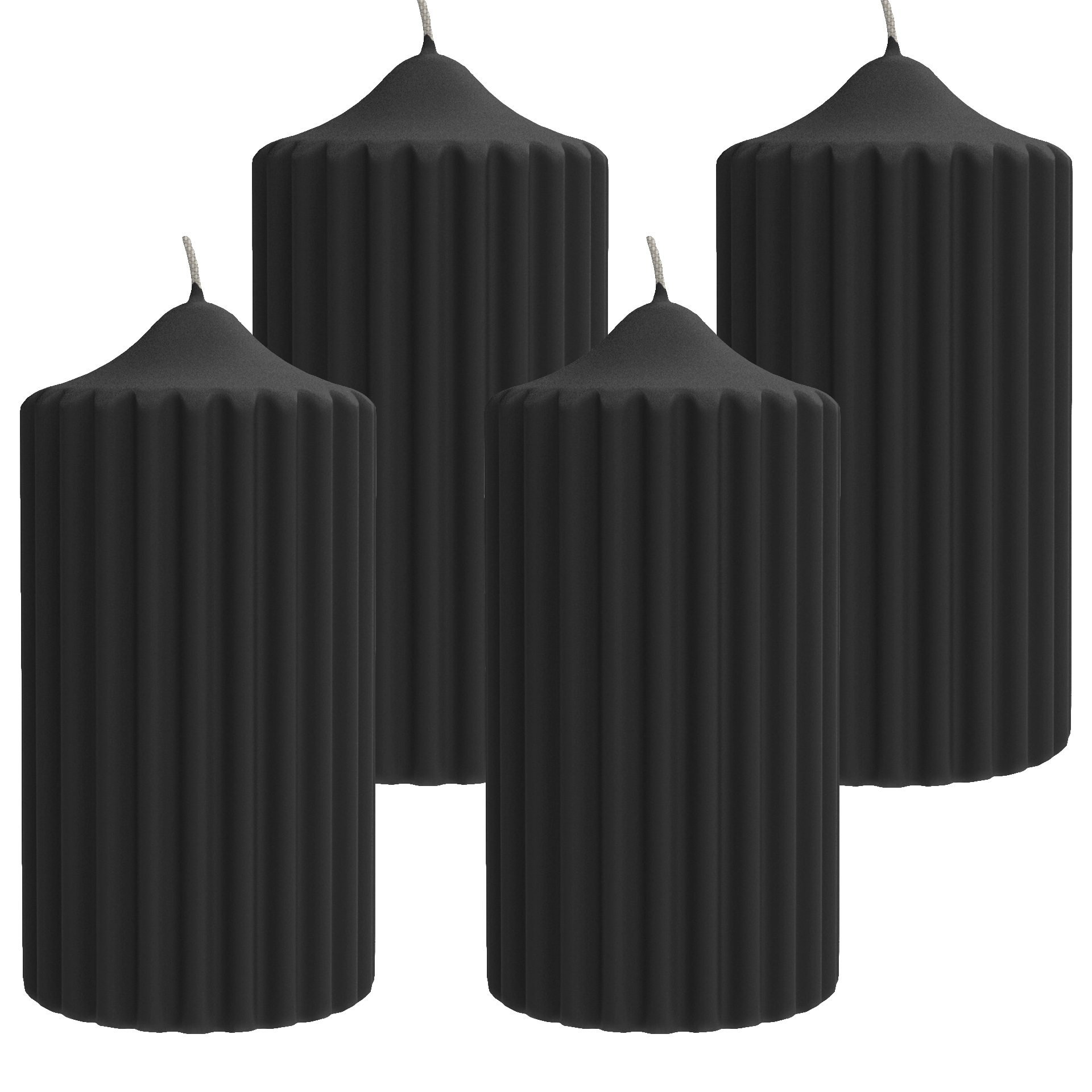 ENGELS KLASSIK Rillenkerze Schwarz 15 cm