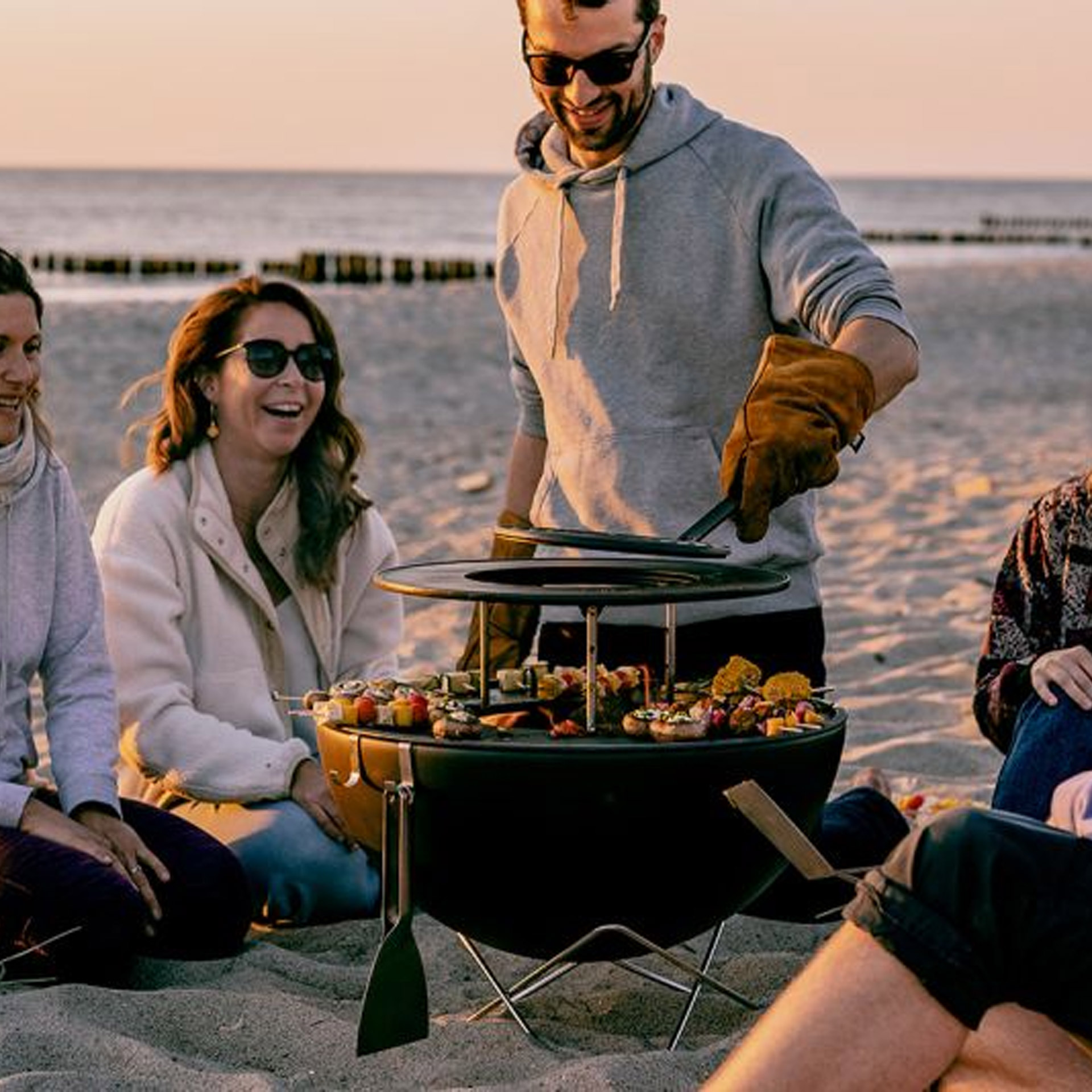 Warming ring 57, Grill, Grillabend, Strand, Sommer, Essen