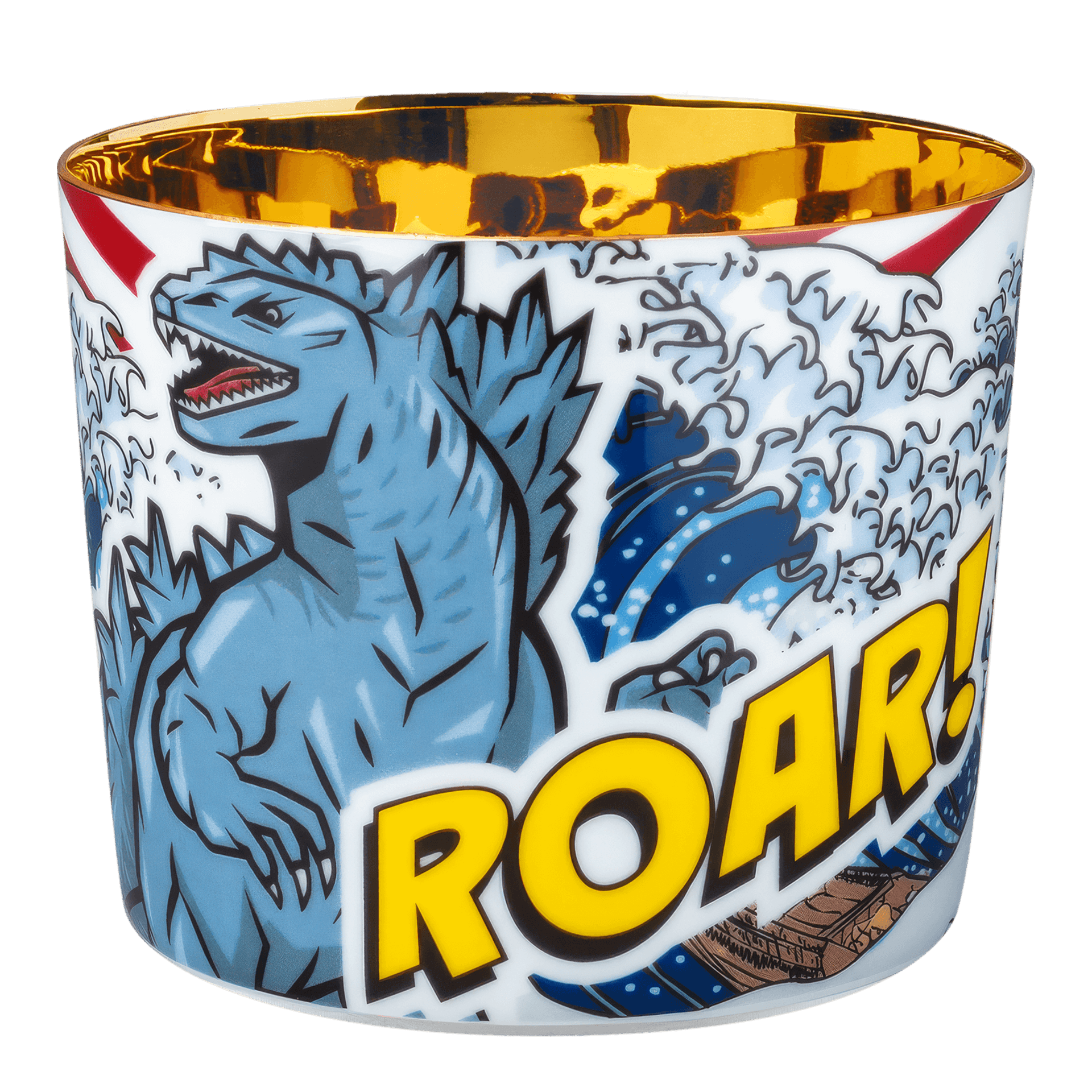 SIEGER by FÜRSTENBERG, Kaiju, Gozilla-?, Tasse, Wellenmuster, Comic-Design