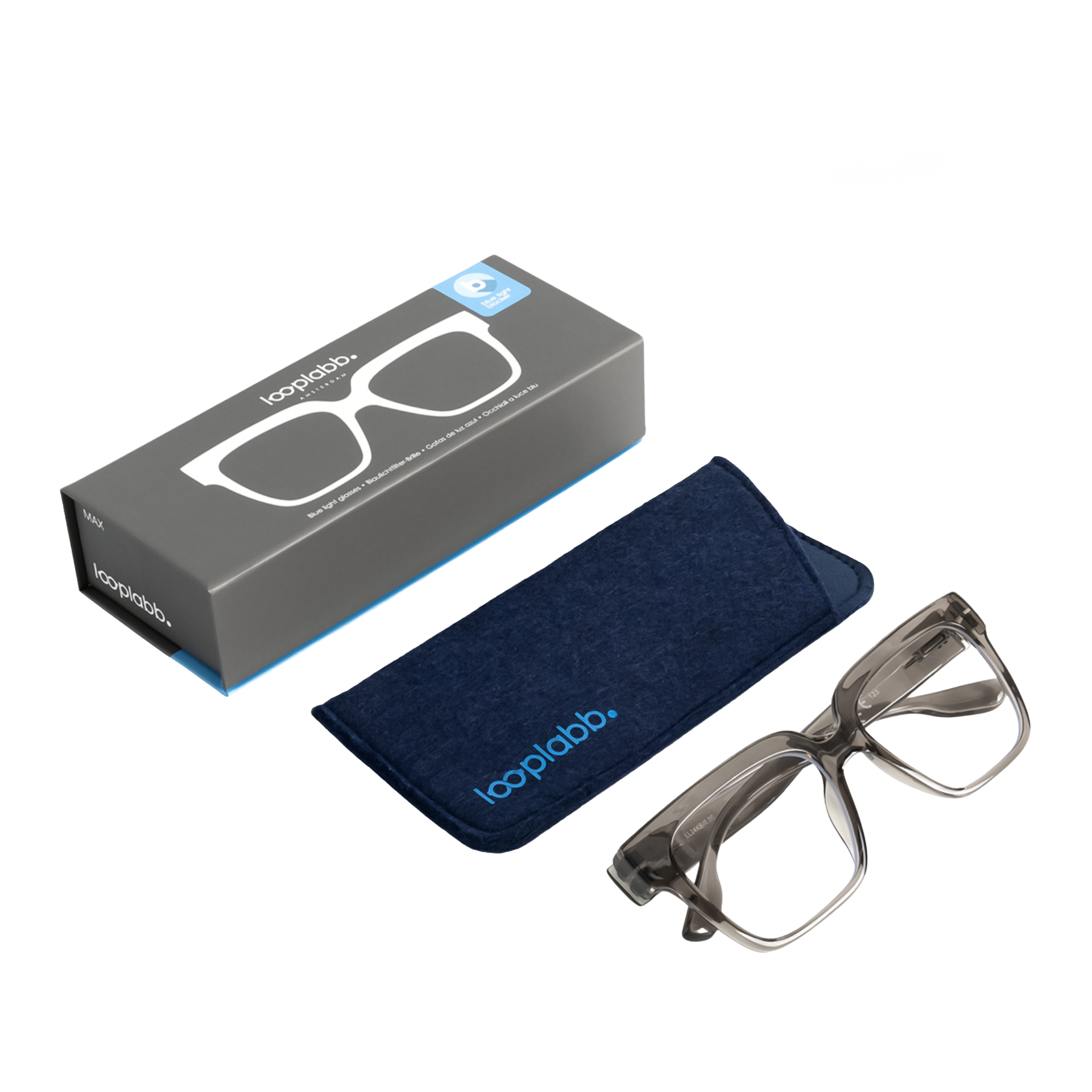Looplabb Blaulichtfilter-Brille MAX BLUE LIGHT Crystal Black