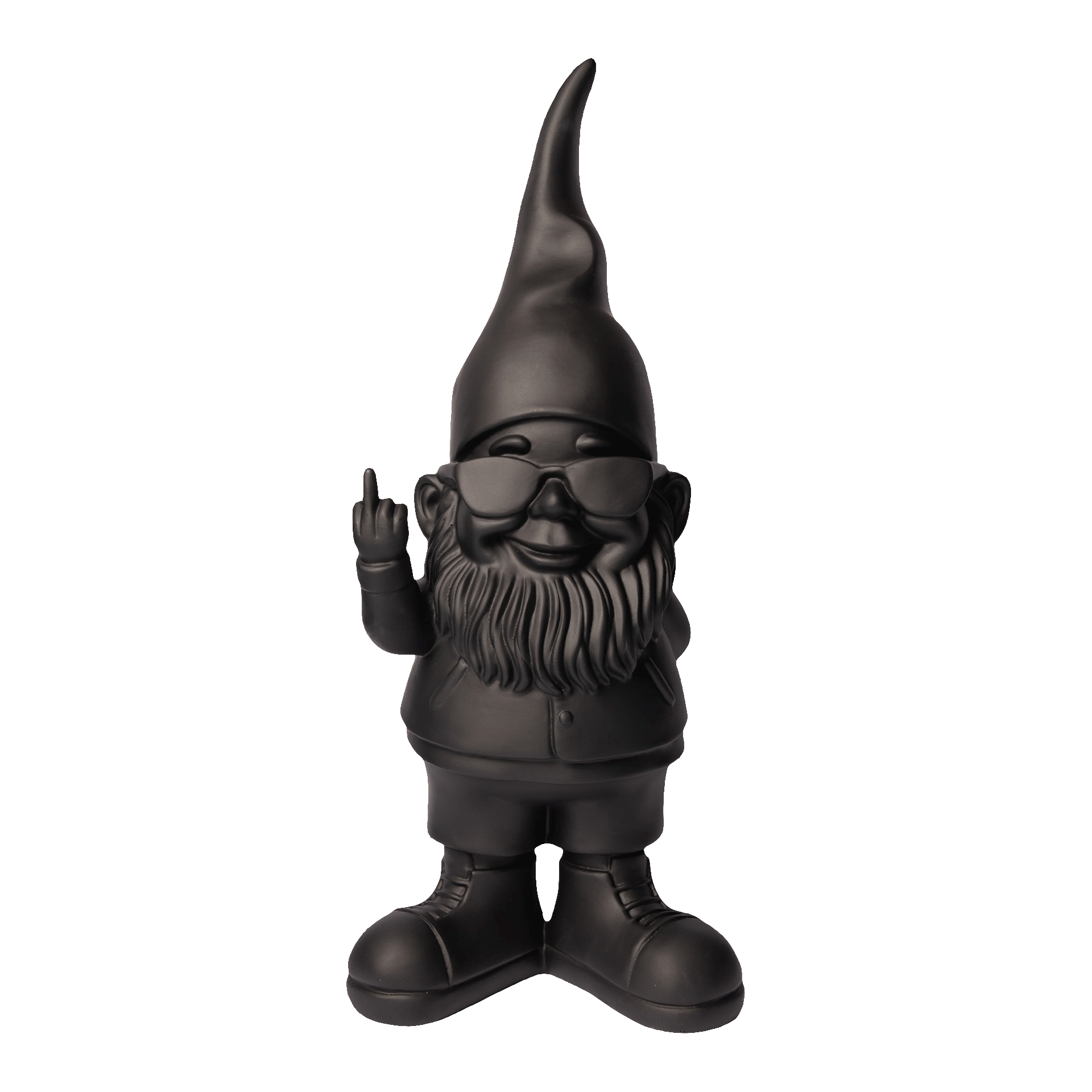 Gnome Bernado black 29 cm, Gnom, Gartenfigur, Schwarz, Begrüßt d“,“hand“