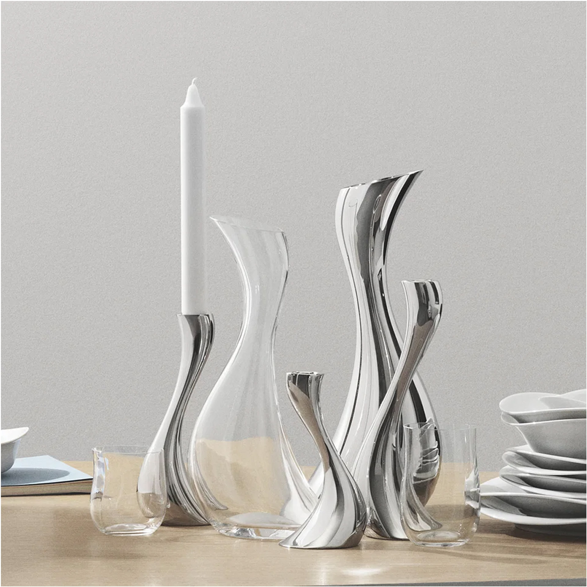 Carafe 1.20 l Stainless Steel, Kerze, Vase, Glasvase, Designvase, Dekoration