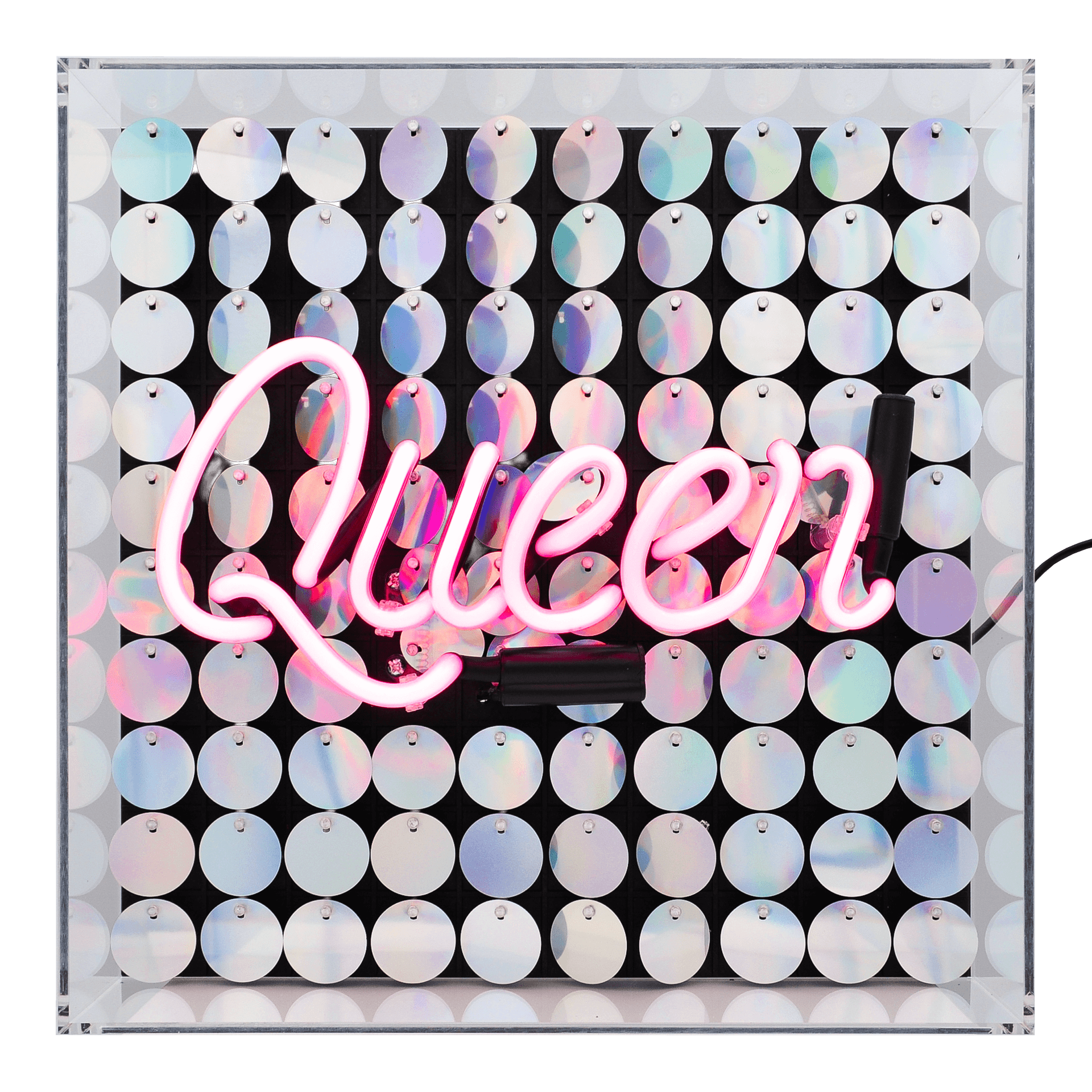 Locomocean Neonschild Queen mit Pailletten