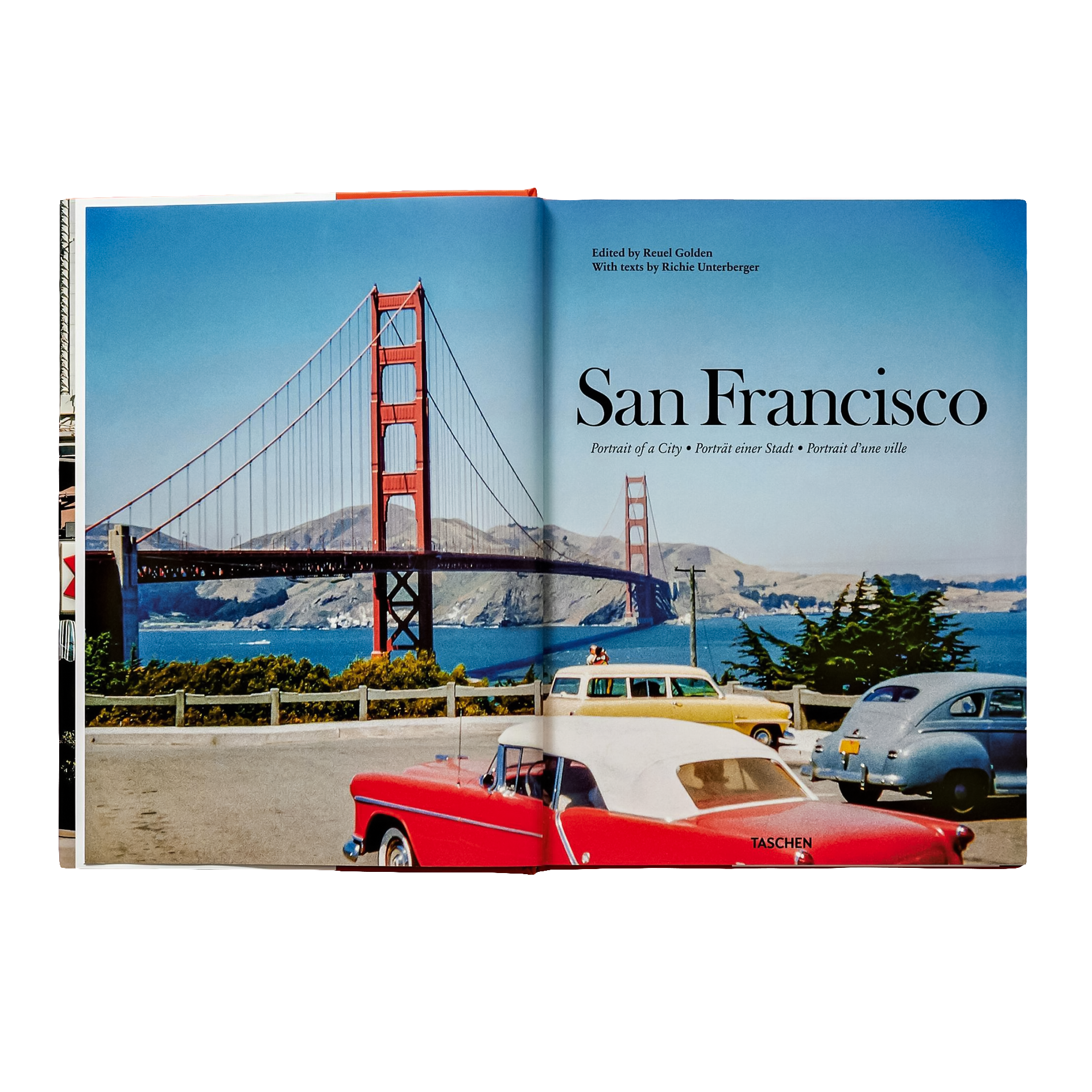 Coffee Table Book San Francisco, San Francisco, Fotobuch, Goldfarben, Brücke, Auto
