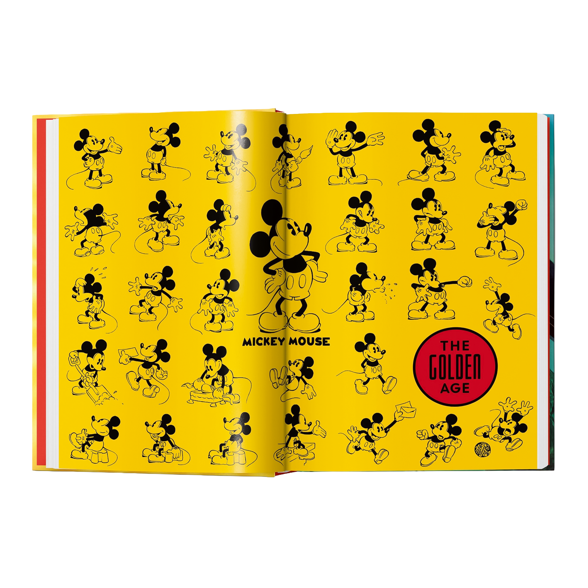Coffee Table Book Walt Disneys Mickey Mouse. The Ultimative Chronicle, mickey mouse, gelb, comic-zentrum, muster, rundes abzeichen