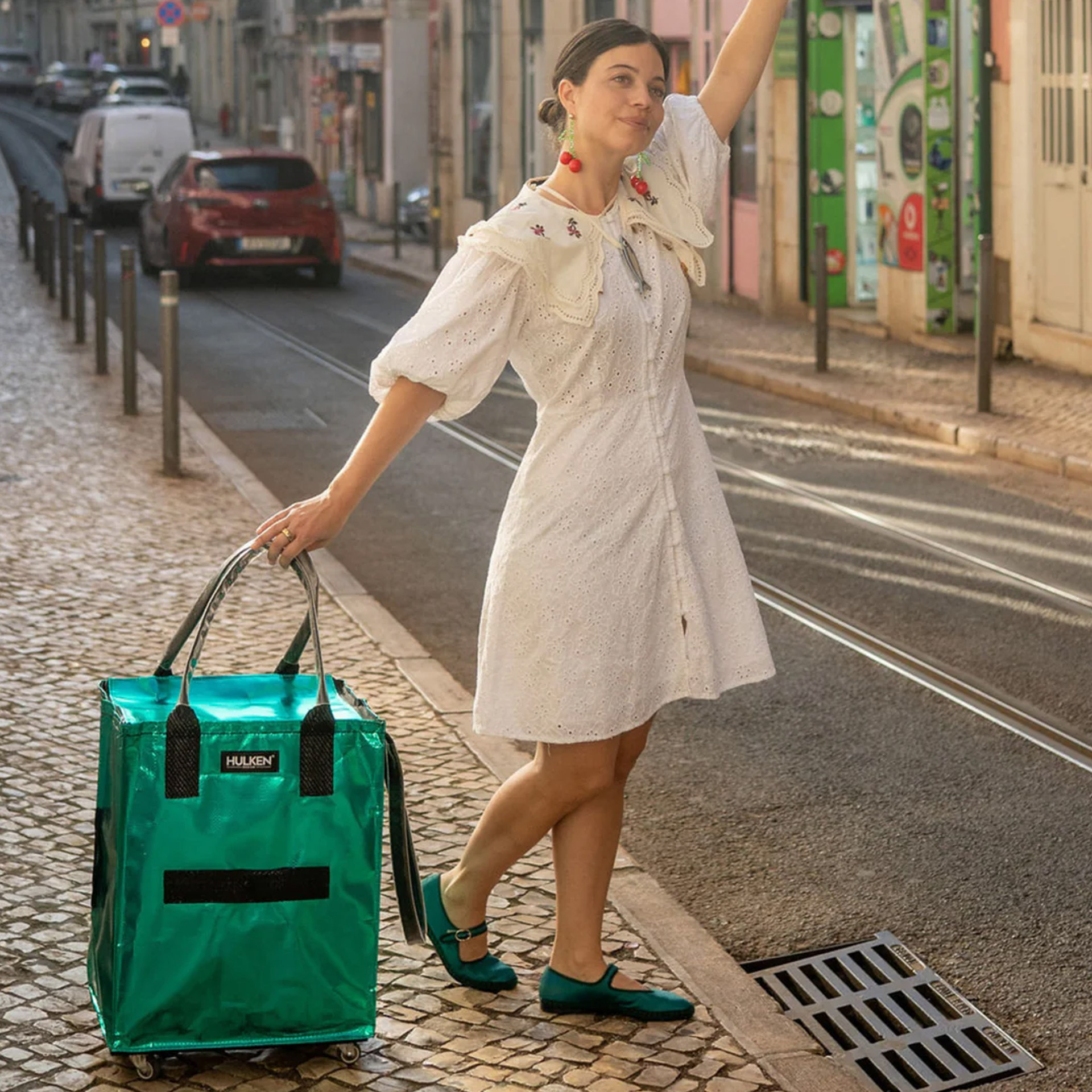Hulken Original Rolling Tote Bag Everyday Hauls Medium Teal