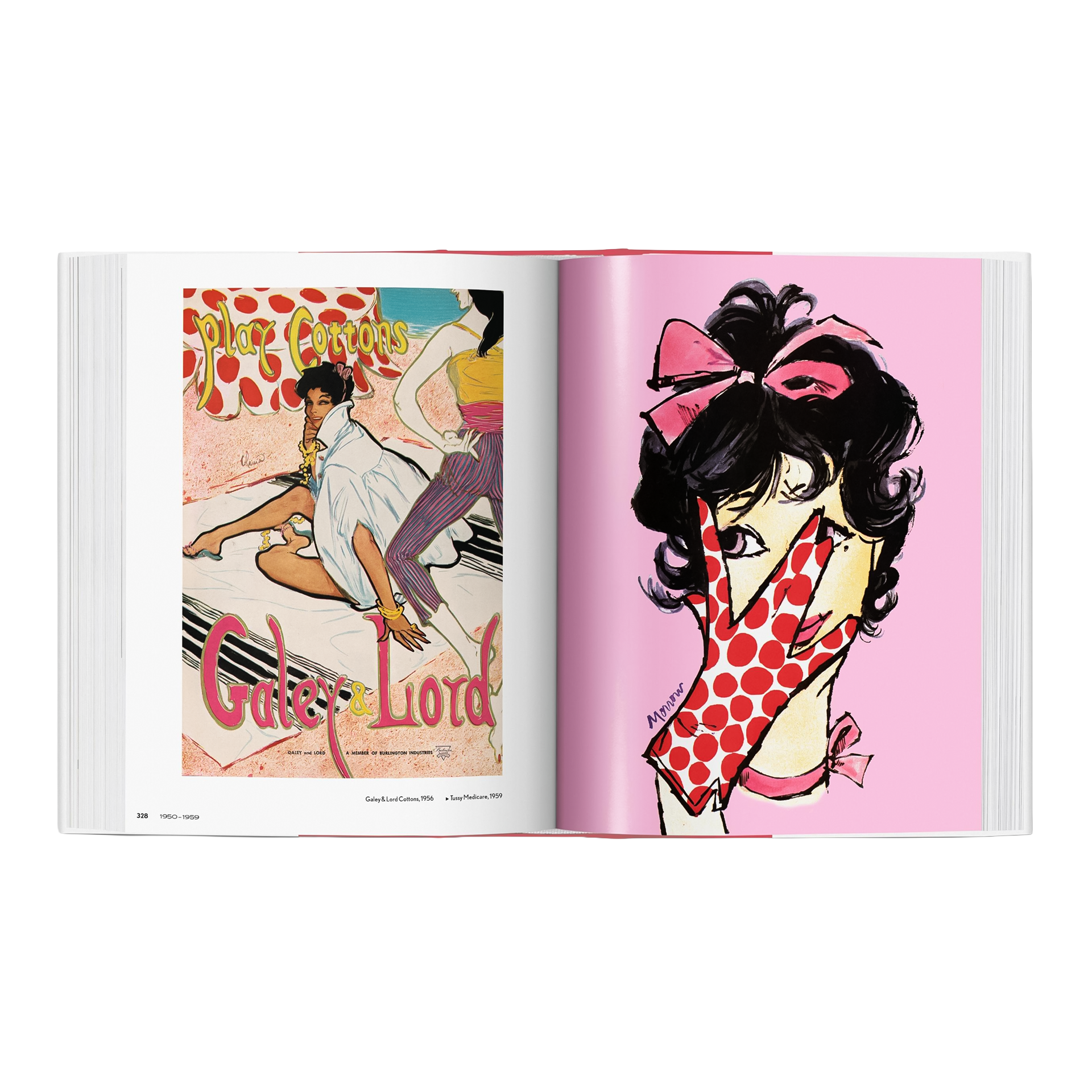 20th-Century Fashion. 100 Years of Apparel Ads, illustration, fashion, magazine, pink background, gloved hand