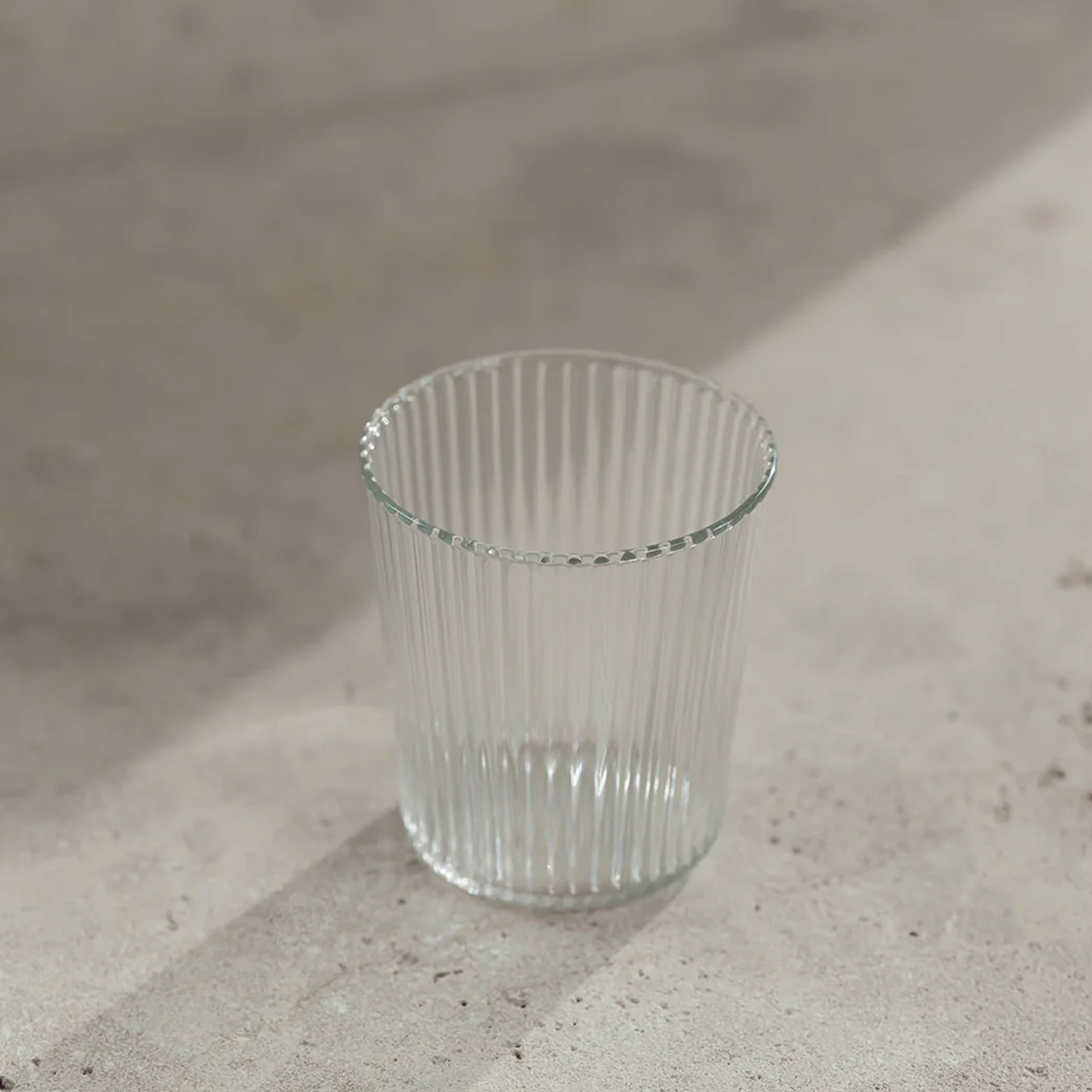 Water Glasses White Haven 0.18 l Set of 6, glas, becher, stemlose glas, geriffelte oberfläche, transparent