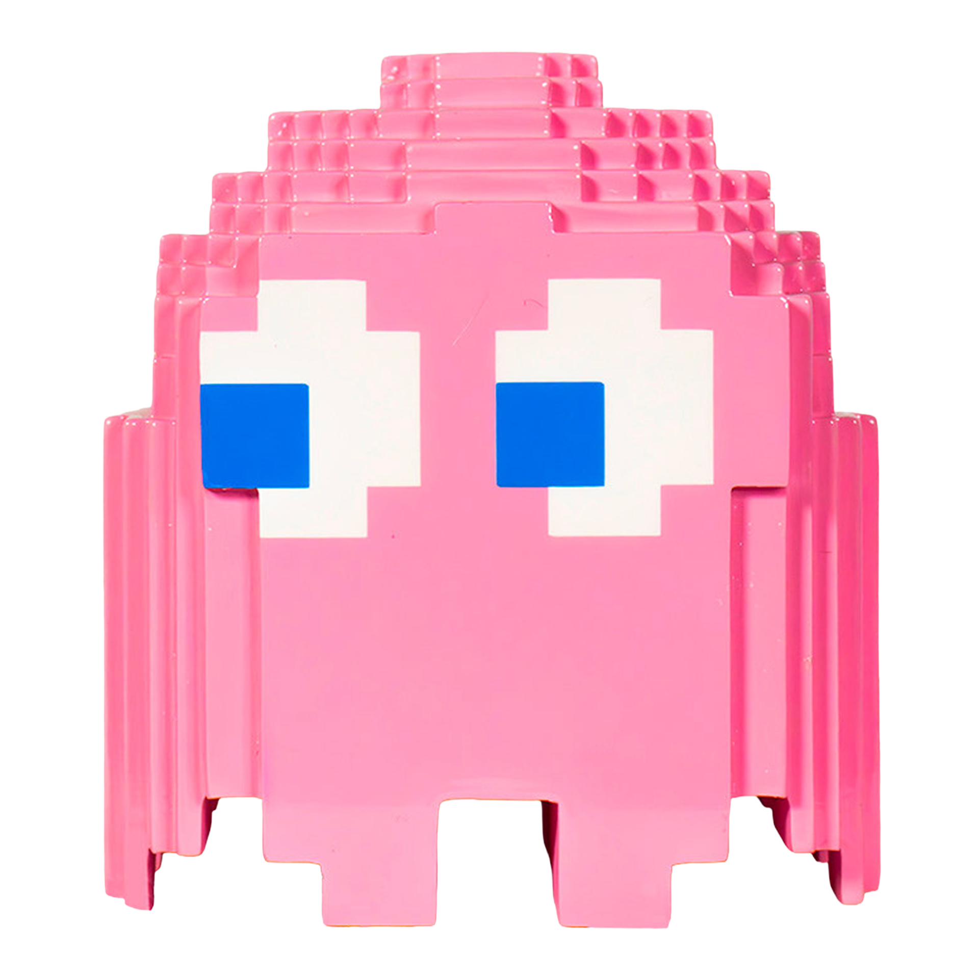 Pac-man and ghosts, pinkes figur, pixelkunst, Kunststoff-Spielzeug, Blockfigur, niedliche Augen