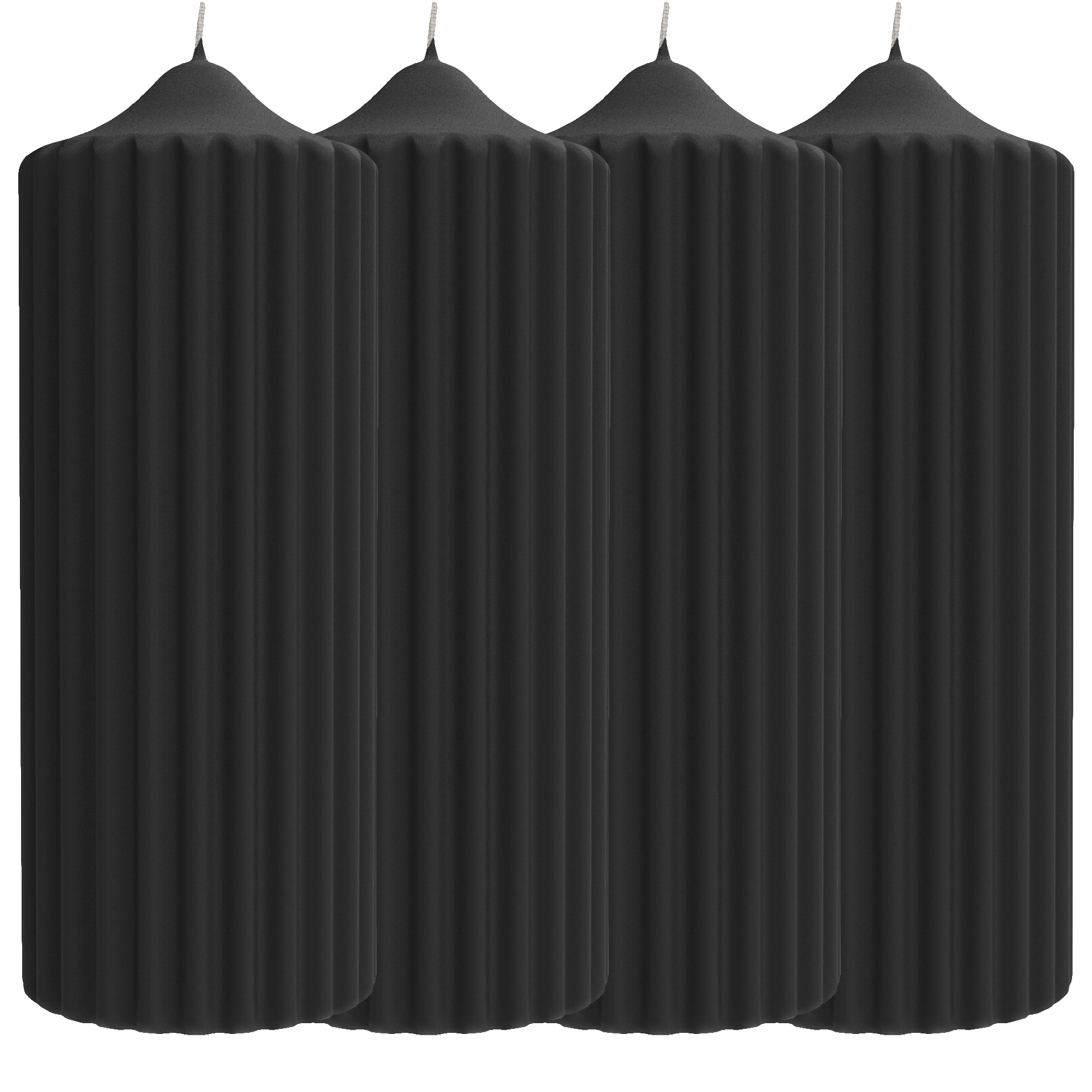 ENGELS KLASSIK Rillenkerze Schwarz 20 cm