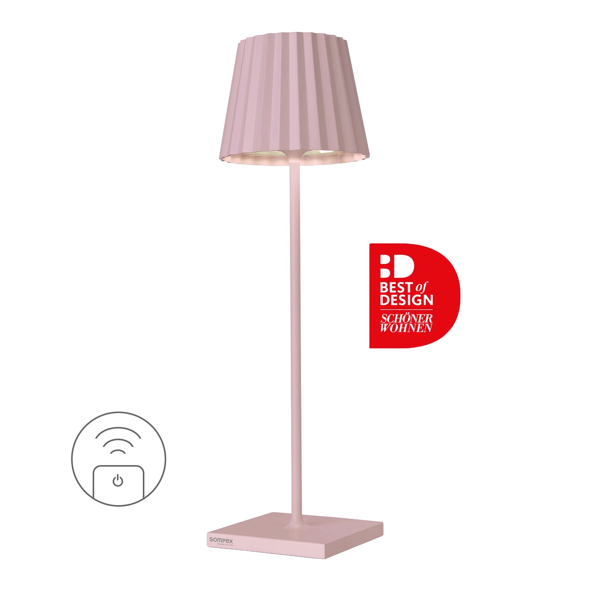 Rechargeable LED table lamp dimmable pink, Lamp, Stehlampe, Pink, Lampenschirm, Standleuchte