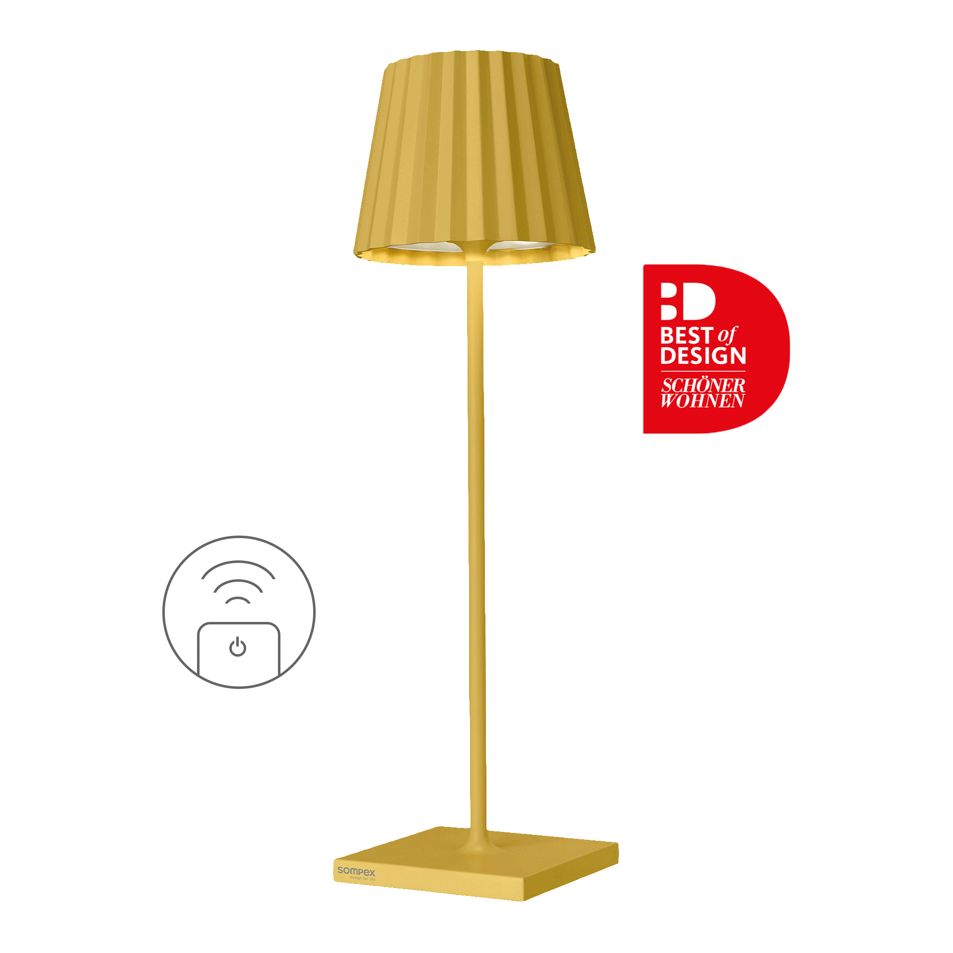 Rechargeable LED table lamp dimmable yellow, Stehleuchte, Beleuchtung, Gold, Lampenschirm, Stehlampe
