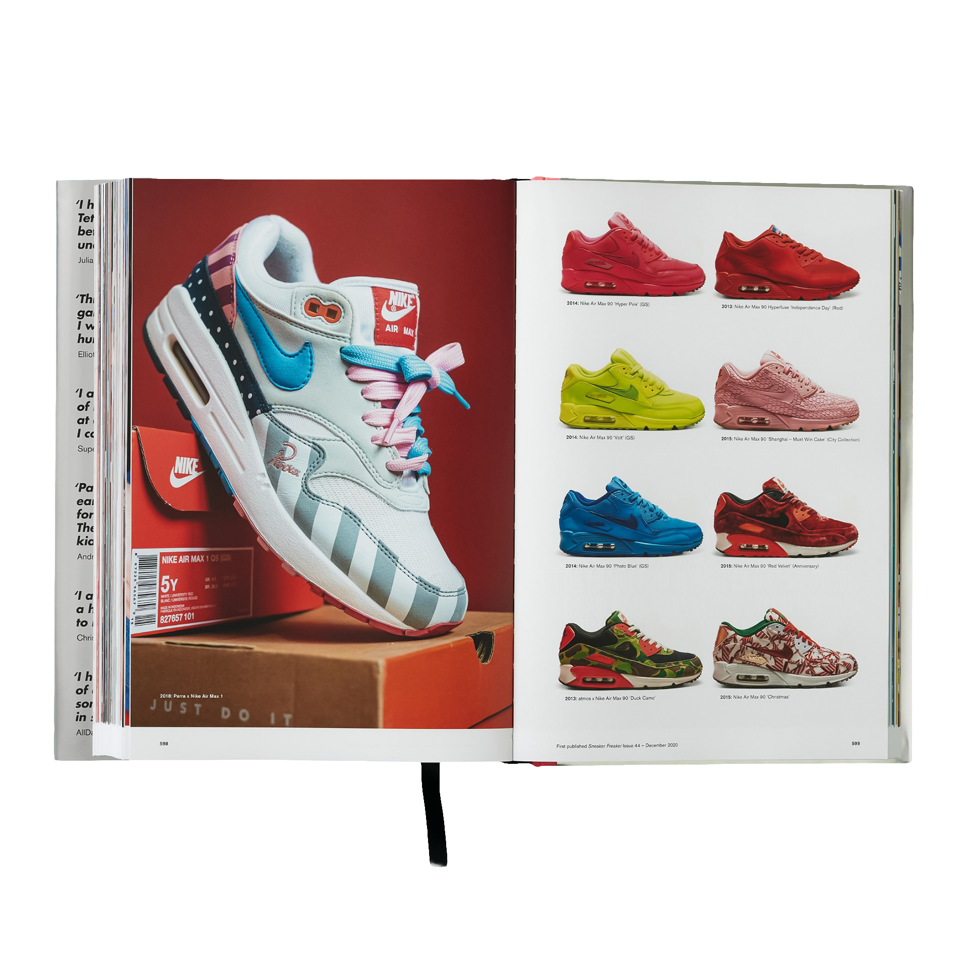 Coffee Table Book Sneaker Freaker. World's Greatest Sneaker Collectors, Sneaker, Nike Air Max, Weißes Schuh, Grau Sohle, Katalogseite