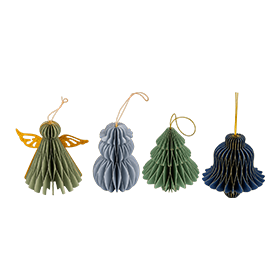 Scheulen, Papier-Ornament Anhänger 4er Set Mix 10 cm