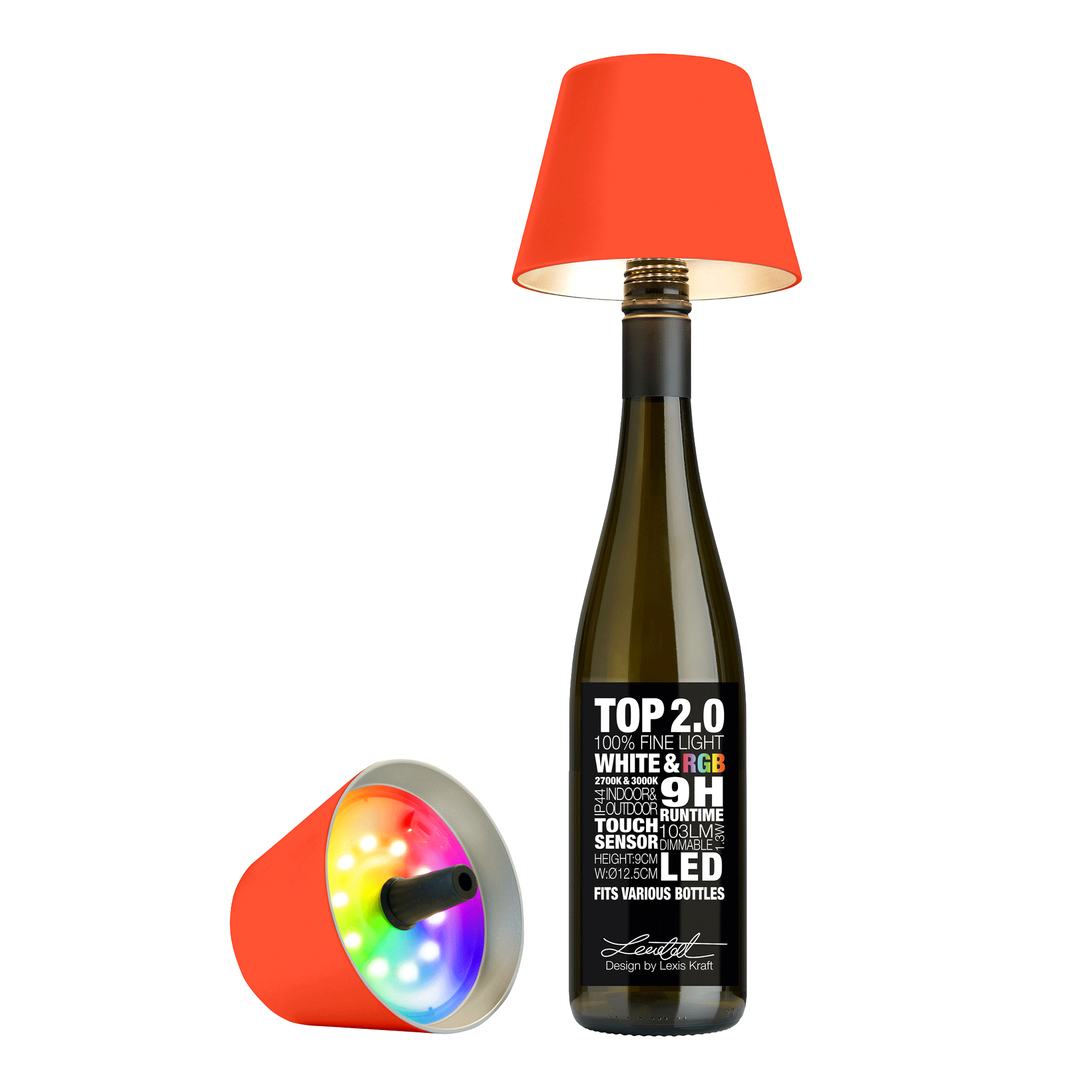 LED Bottle Light Dimmable Neon Orange