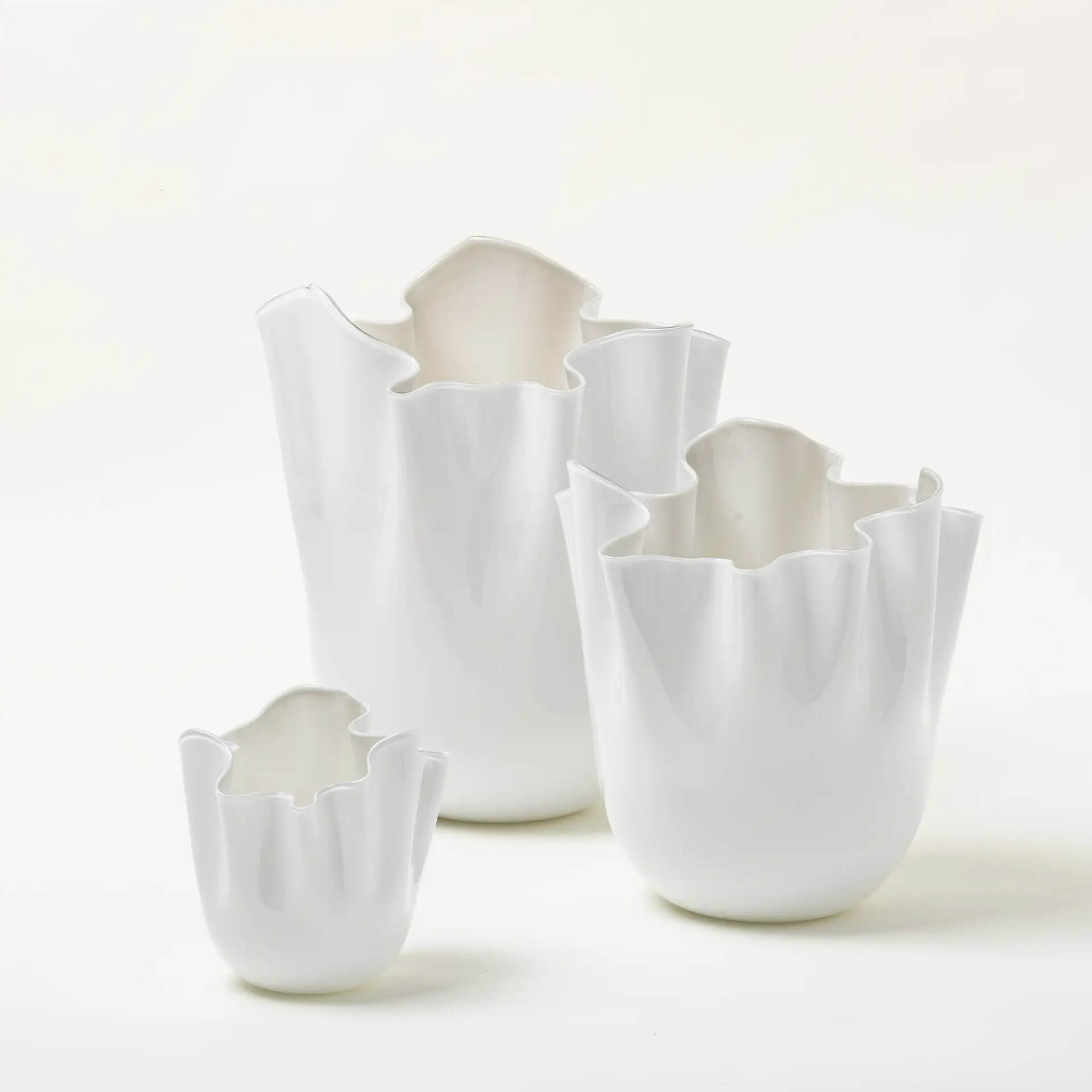 Venini Fazzoletto Vase Snow 13 cm