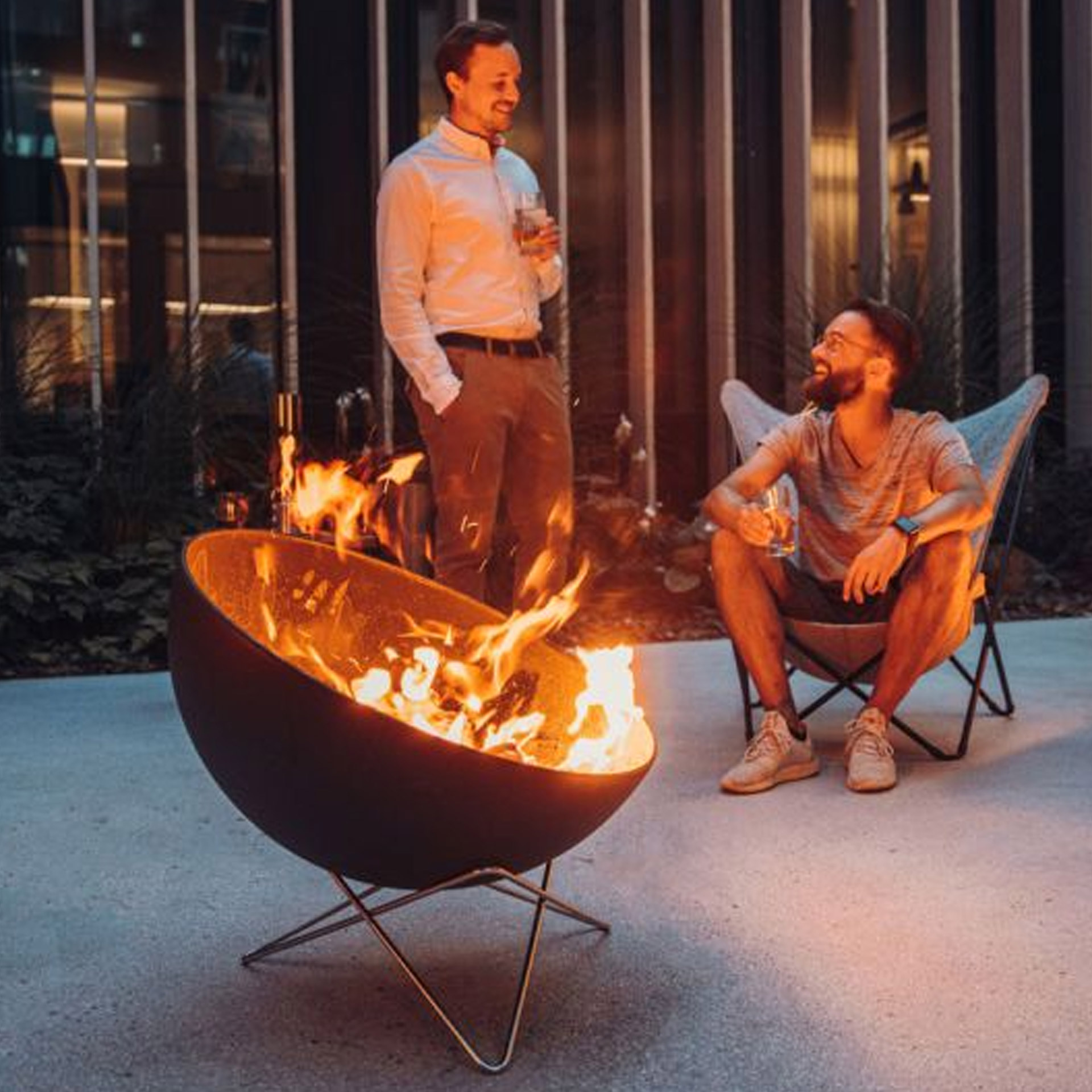 Fire Bowl 70 with star stand, feuerstelle, feuerkorb, camping, outdoor, holzfeuer