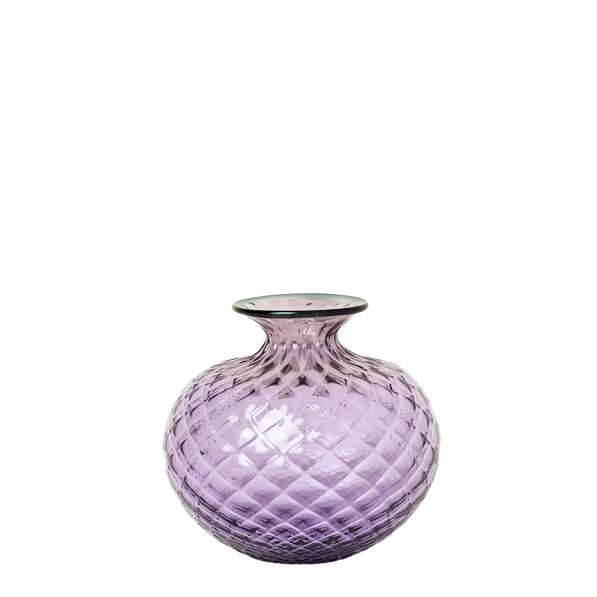 Vase Lilla Menta 12.5 cm, Vase, Glasvase, Rosa/Violett, Knüttiger Muster, Glasgefäß