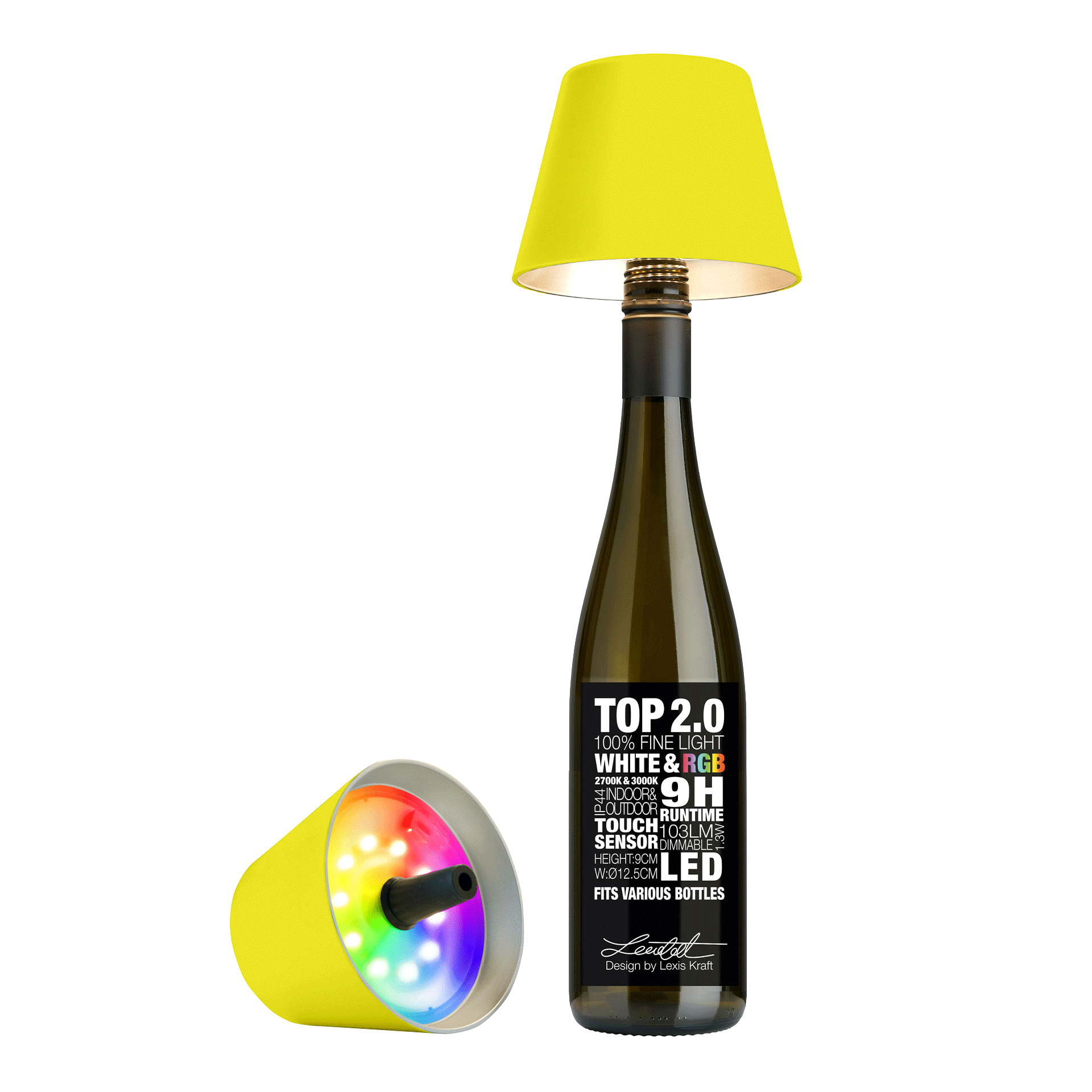 LED Bottle Light Dimmable Neon Yellow