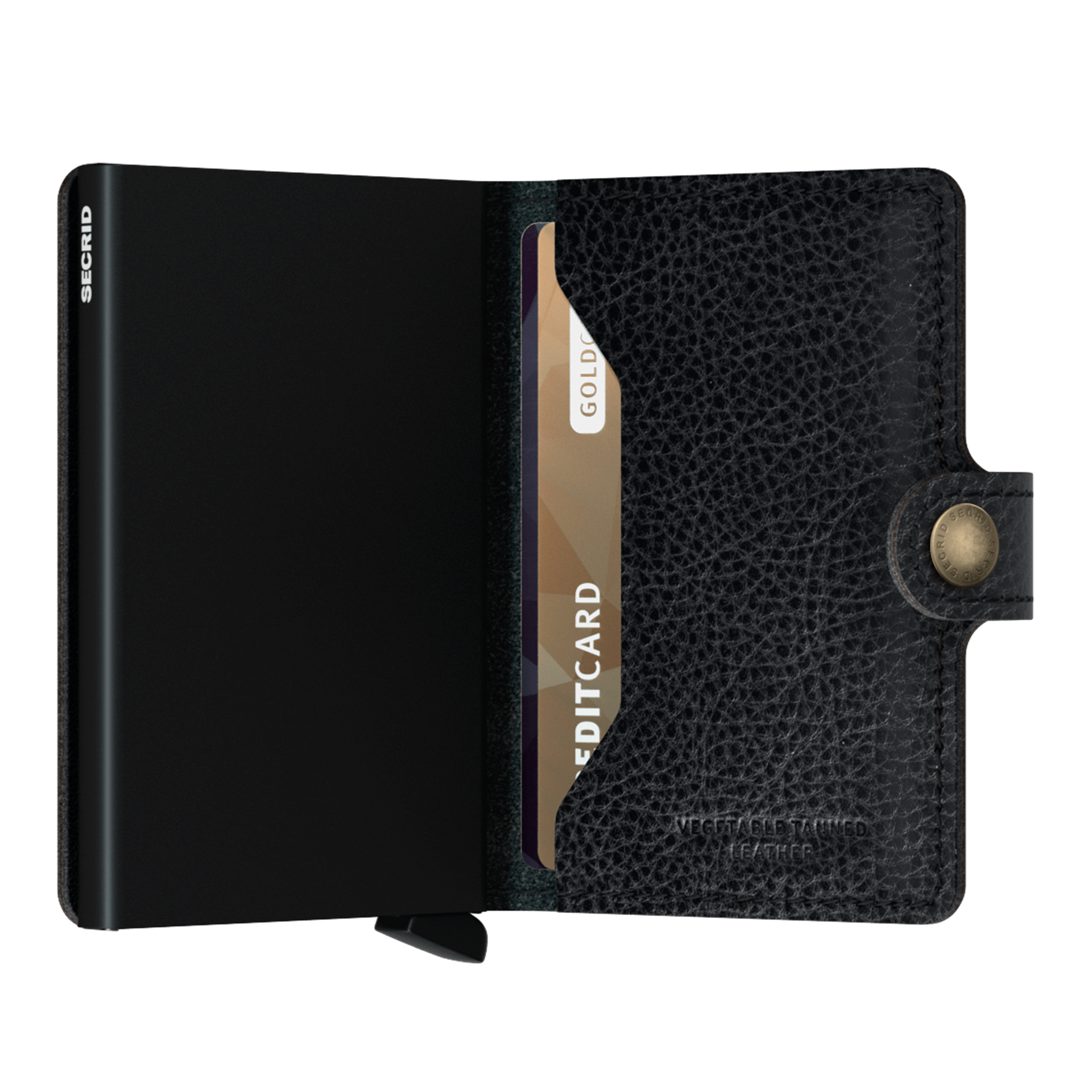 Secrid Miniwallet Veg Schwarz/Schwarz, Kreditkarte, Geldbörse, Leder, schwarz, Kartentasche