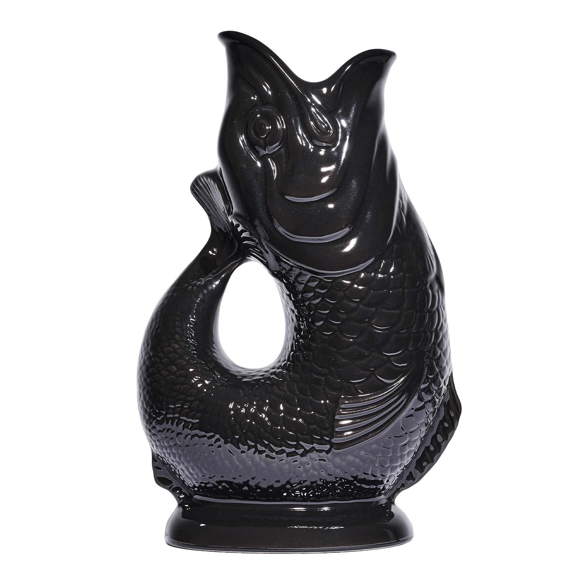 Gluckigluck, Glossy Collection, Jug black XL 1.20 l, Kaffeekanne, Kunst-Statue, Tierform, Schwarz, Keramik