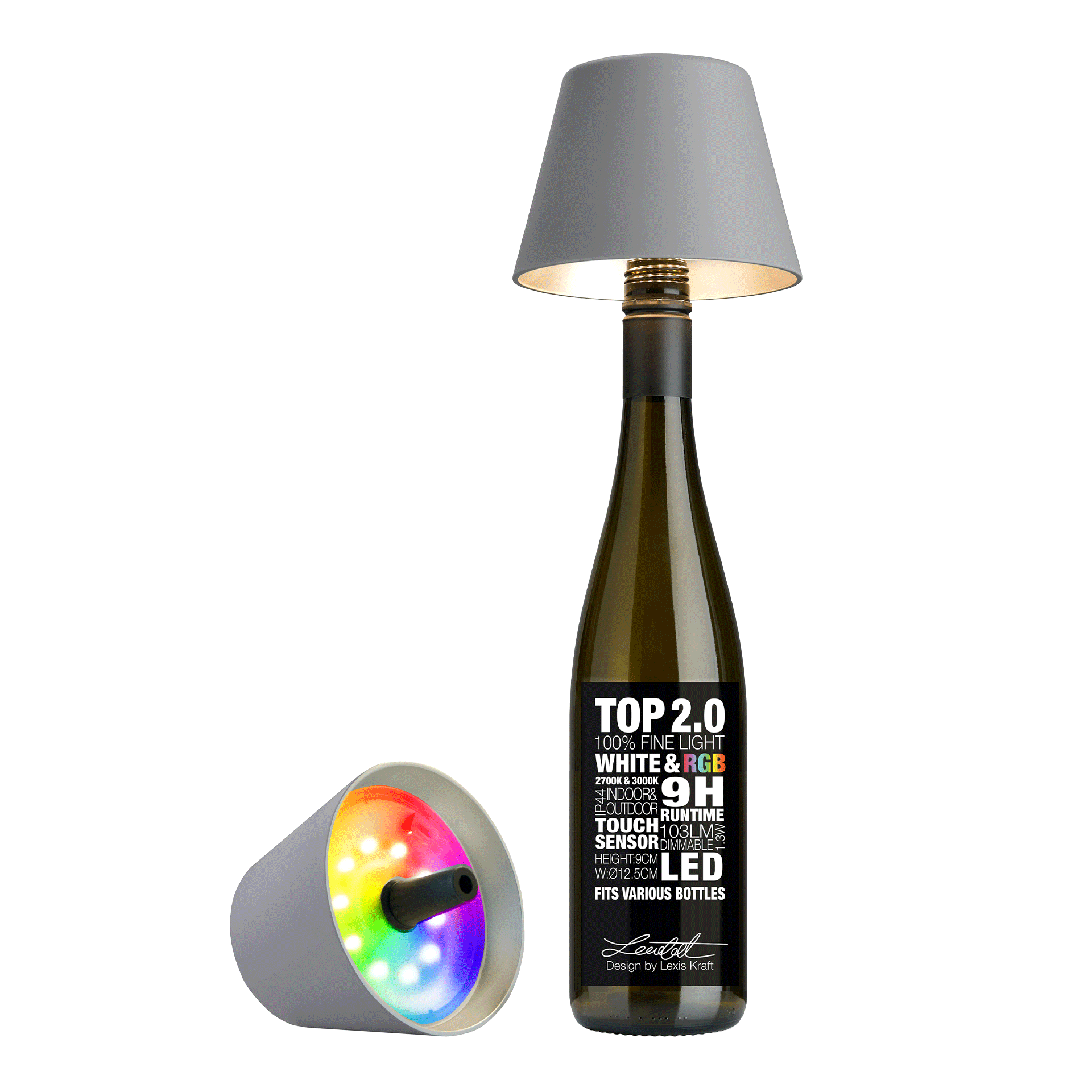 LED Bottle Light Dimmable Grey