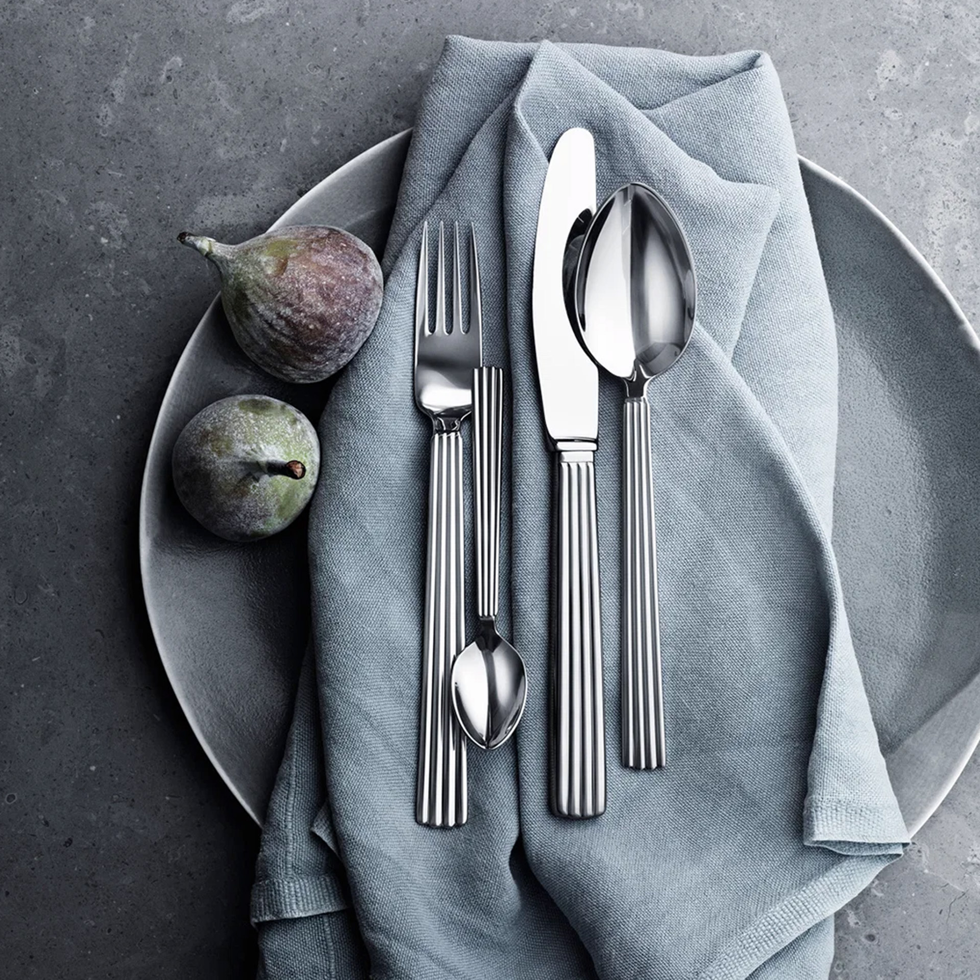 Cutlery set 24-piece stainless steel, Teller, Besteck, Tischdecke-Set, Metall, Essbesteck