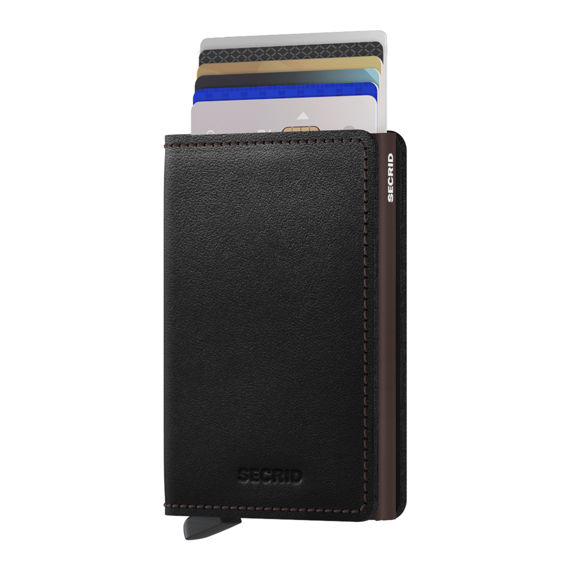 Secrid Slimwallet Original Schwarz/Braun, Geldbörse, Portemonnaie, Kartenetui, Leder, braun