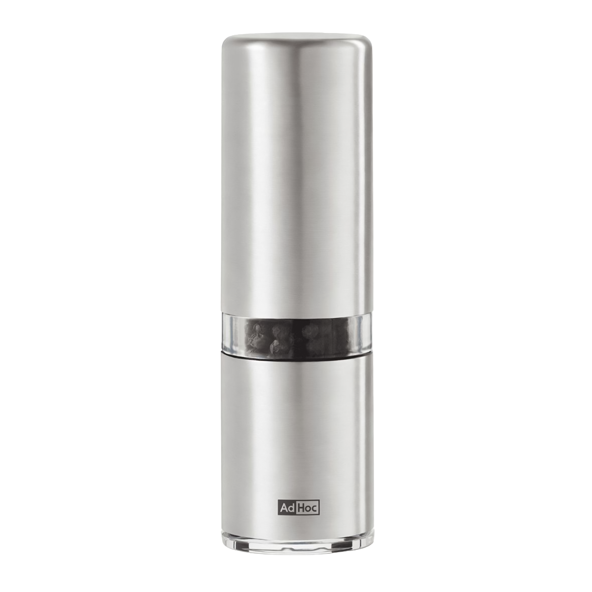 Salt/Pepper Mill Stainless Steel, Pfeffermühle, Edelstahl, Gebürstetes Metall, Mahlwerk, AdHoc-Label