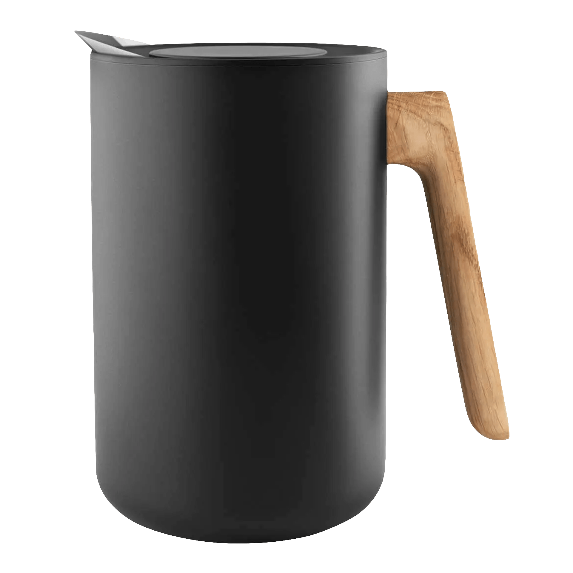 Vakuum Jug Black 1.00 l, Kaffeekanne, Kannenform, Holzgriff, schwarz, matte Oberfläche