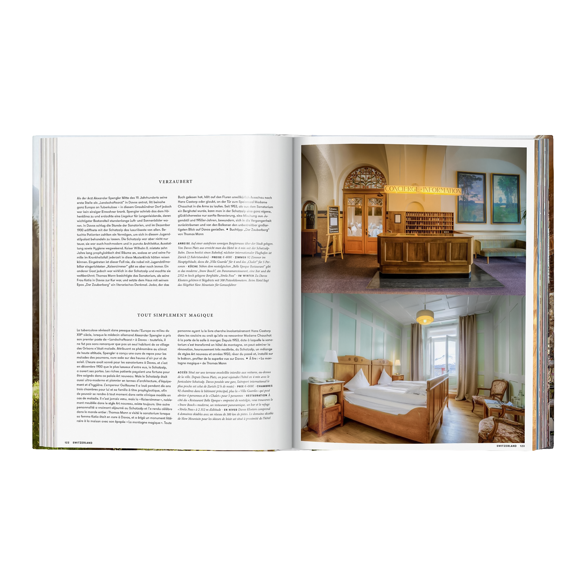 Coffee Table Book Great Escapes Alps, Hotel Lobby, Reception Desk, Concierge, Interior Design, Wooden Furniture