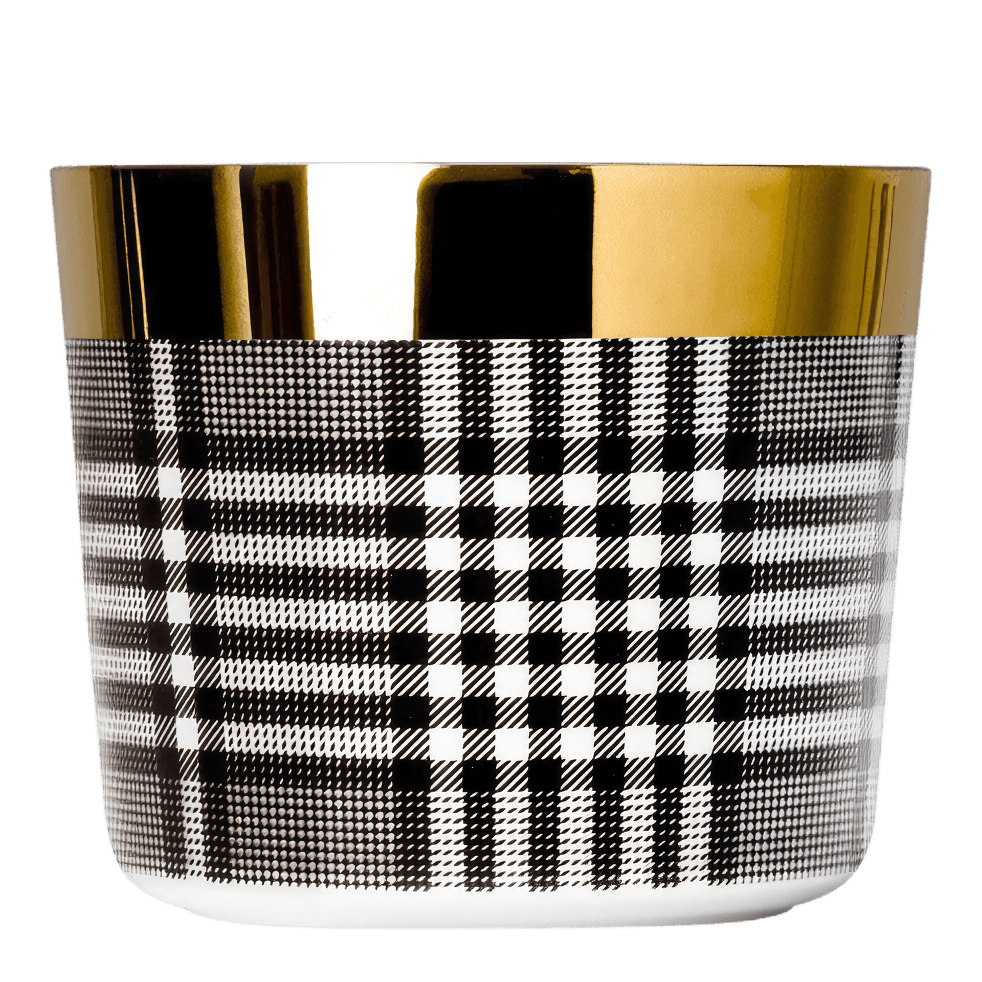 Champagne tumbler Glencheck, Becher, Glas, Kaffeetasse, Muster, Grau-Schwarz