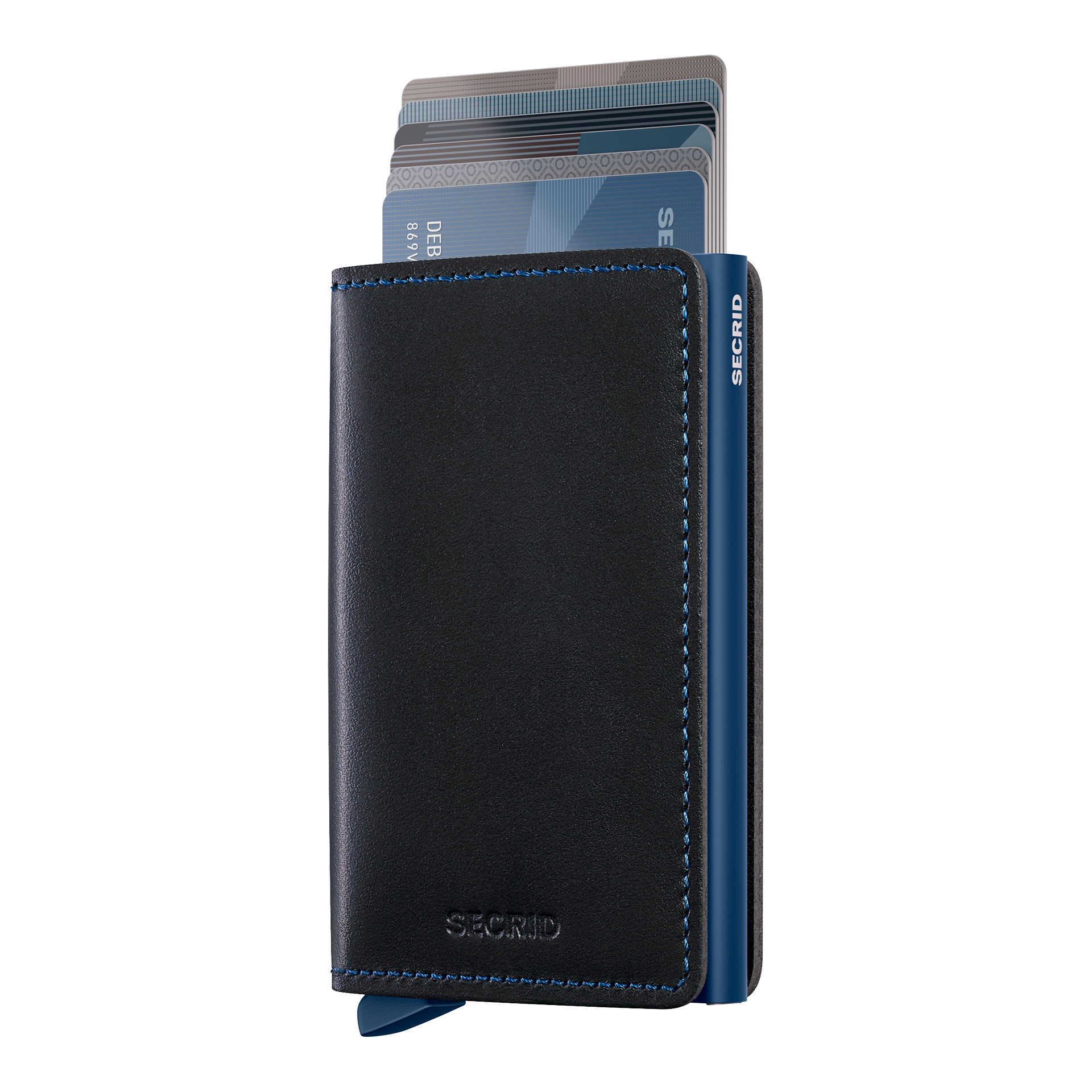 Secrid Slimwallet Original Schwarz/Navy, Portemonnaie, Brieftaschen, Kartenfach, Leder, Blau