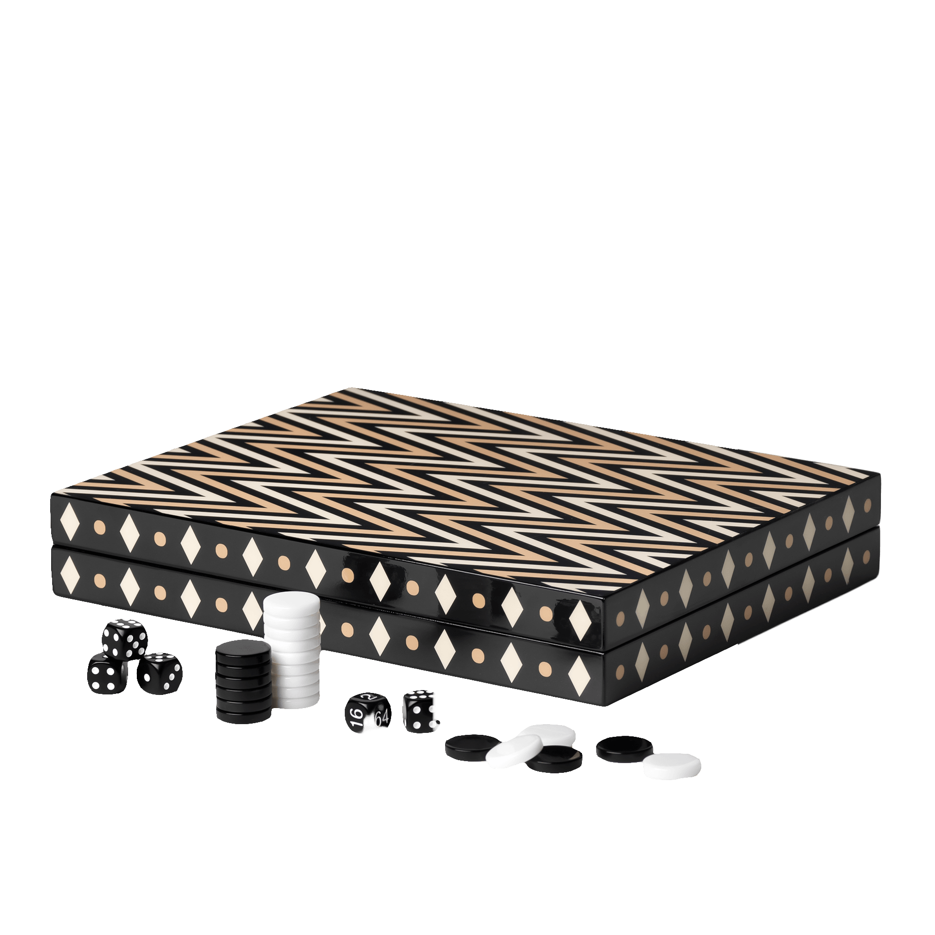 Backgammon Lackiert Schwarz