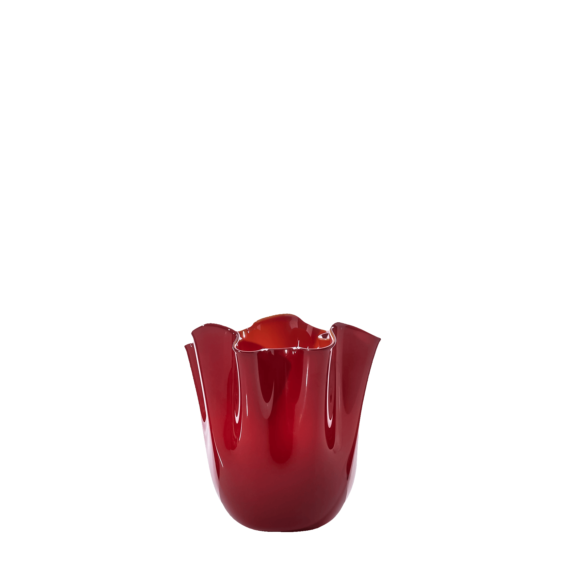 Venini Fazzoletto Vase Rot 13 cm