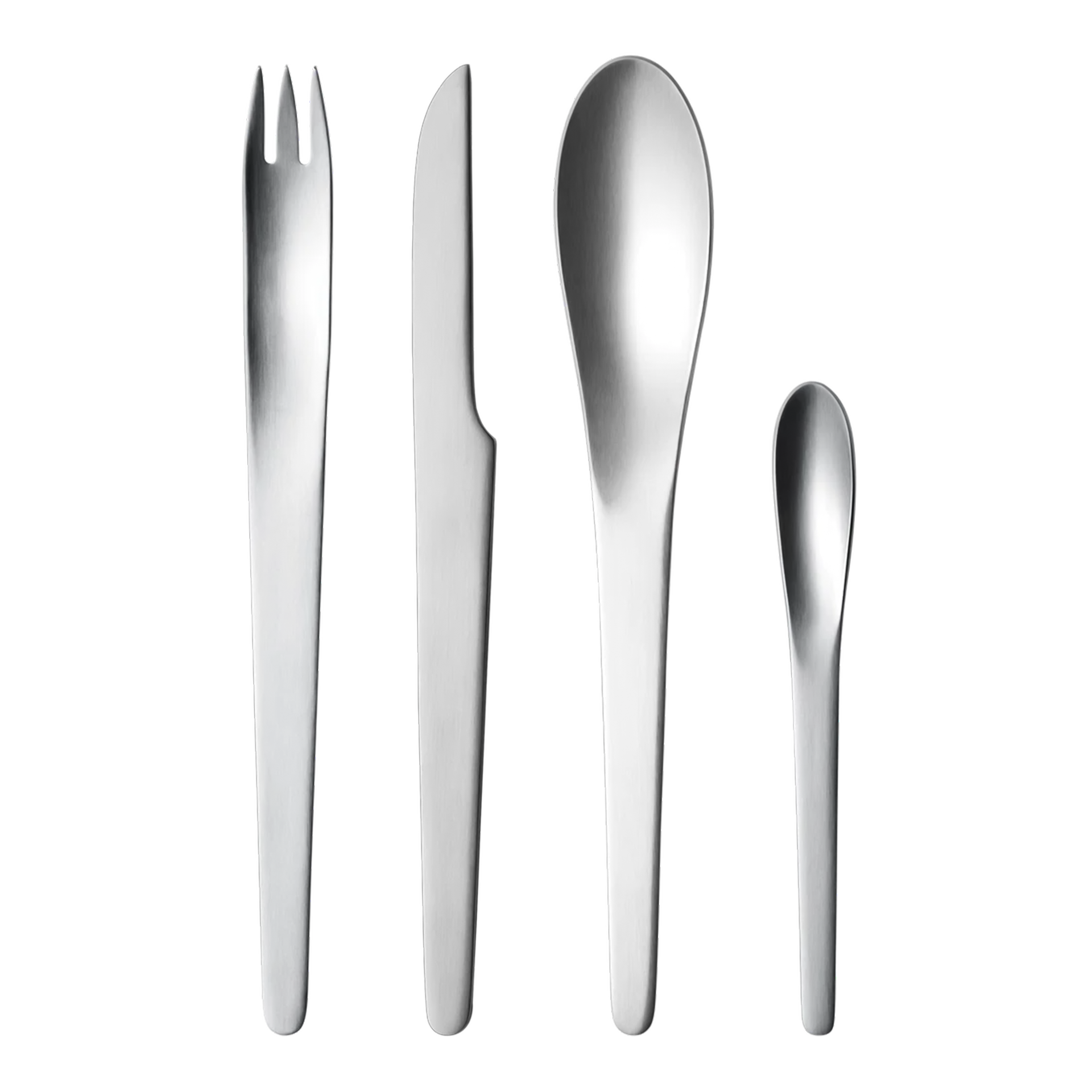Cutlery set 4-piece stainless steel, Besteck, Gabel, Messer, Löffel, Stahl