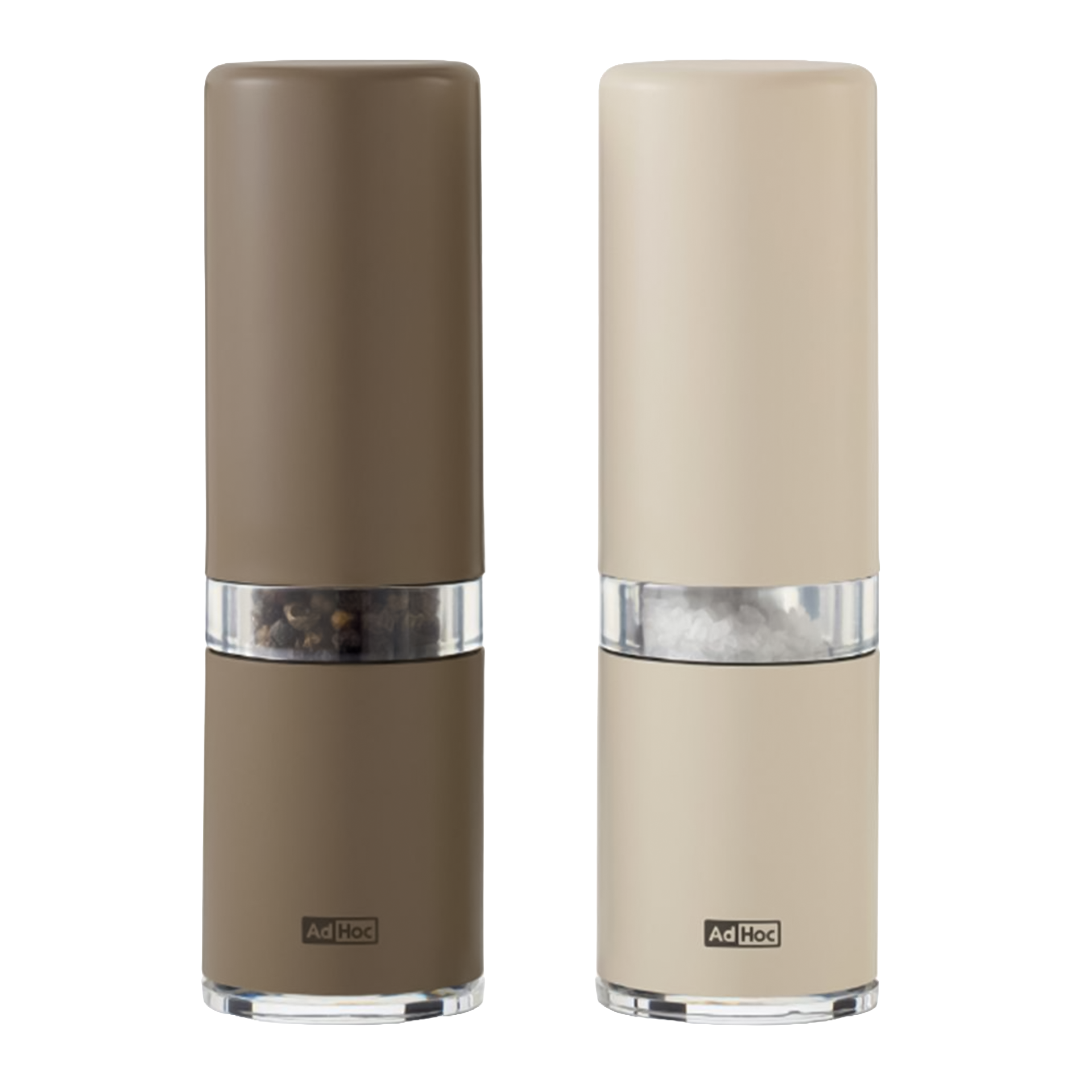 Salt & Pepper Mill Set Beige, Salz-/Pfefferstreuer, Kunststoffspender, braun/beige, Zerstäuber?, Ad Hoc