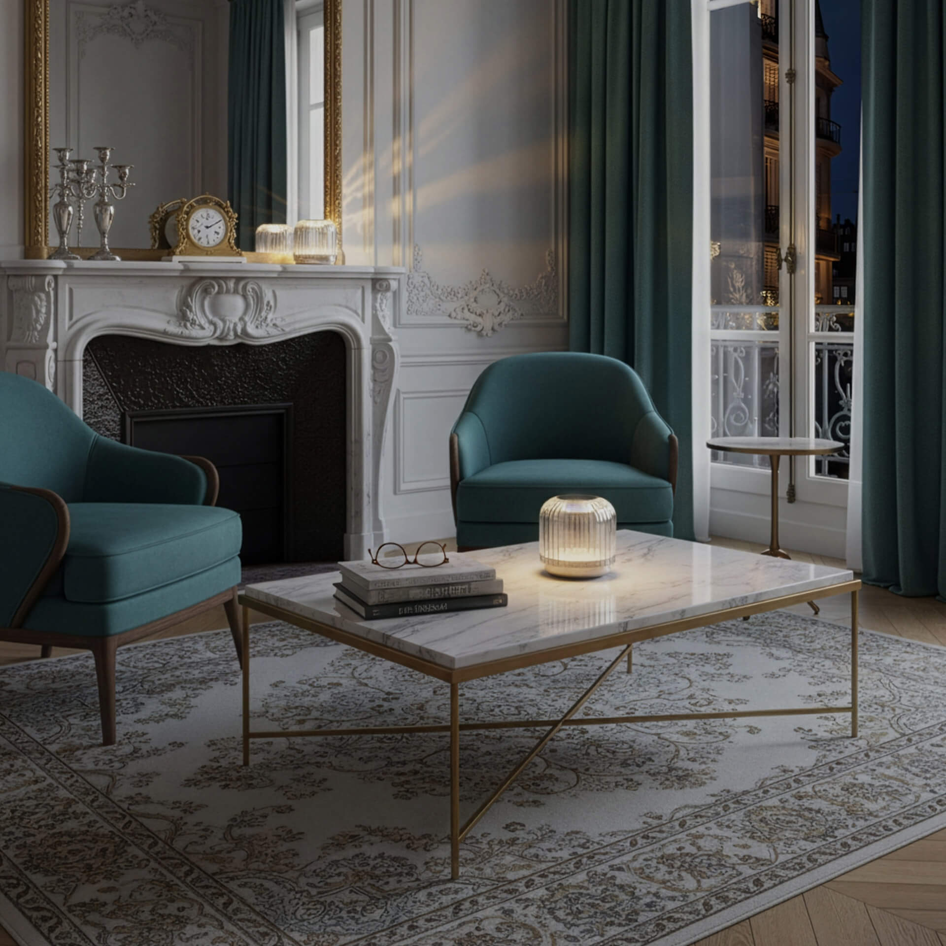 ELLE DECORATION LED-Tischlampe GRENELLE silber