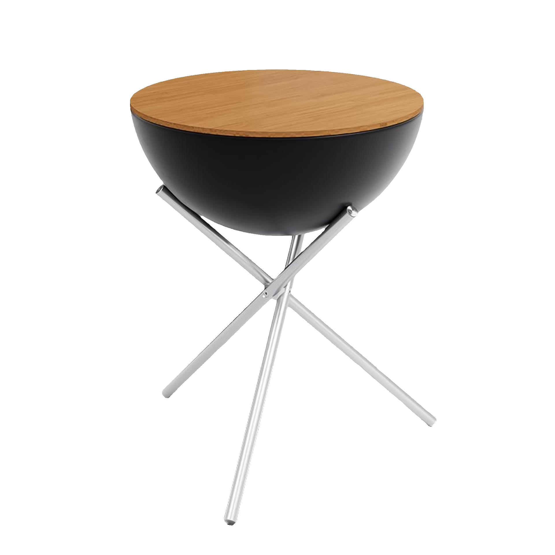 Board 70, Hocker, Runder Hocker, Holzdeckel, Metallbeine, Schwarz
