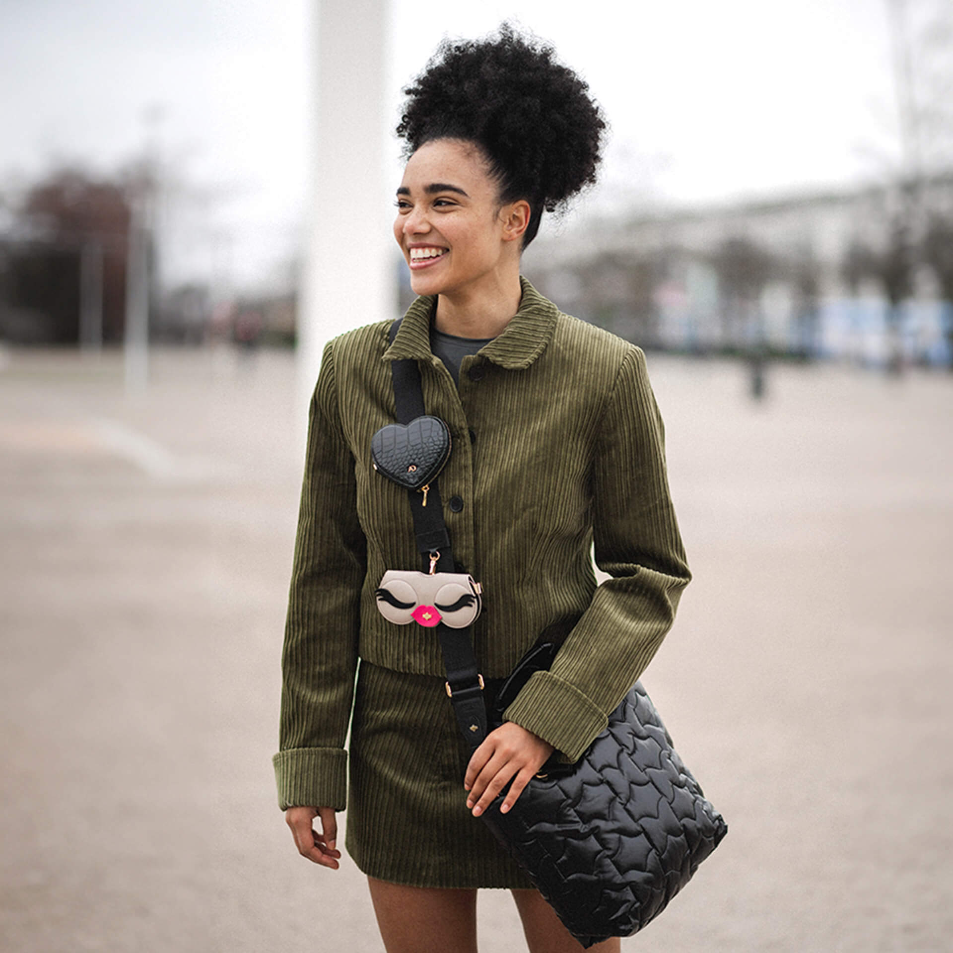 Any Di Heart Pocket croco black