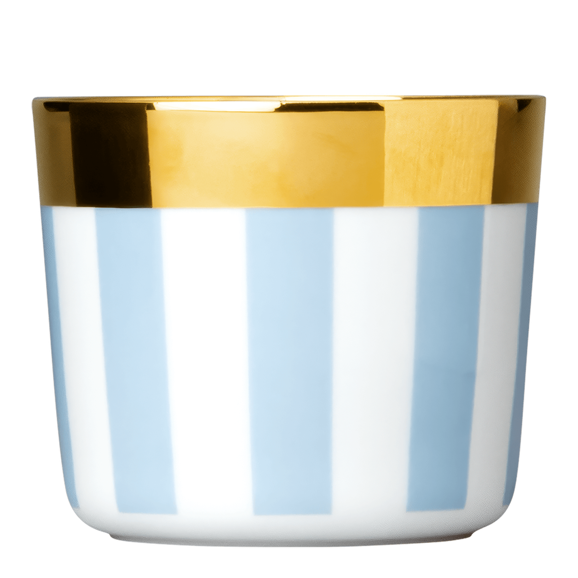 Champagne Goblet Blue, Becher, Tasse, Porzellan, Streifen, Goldrand