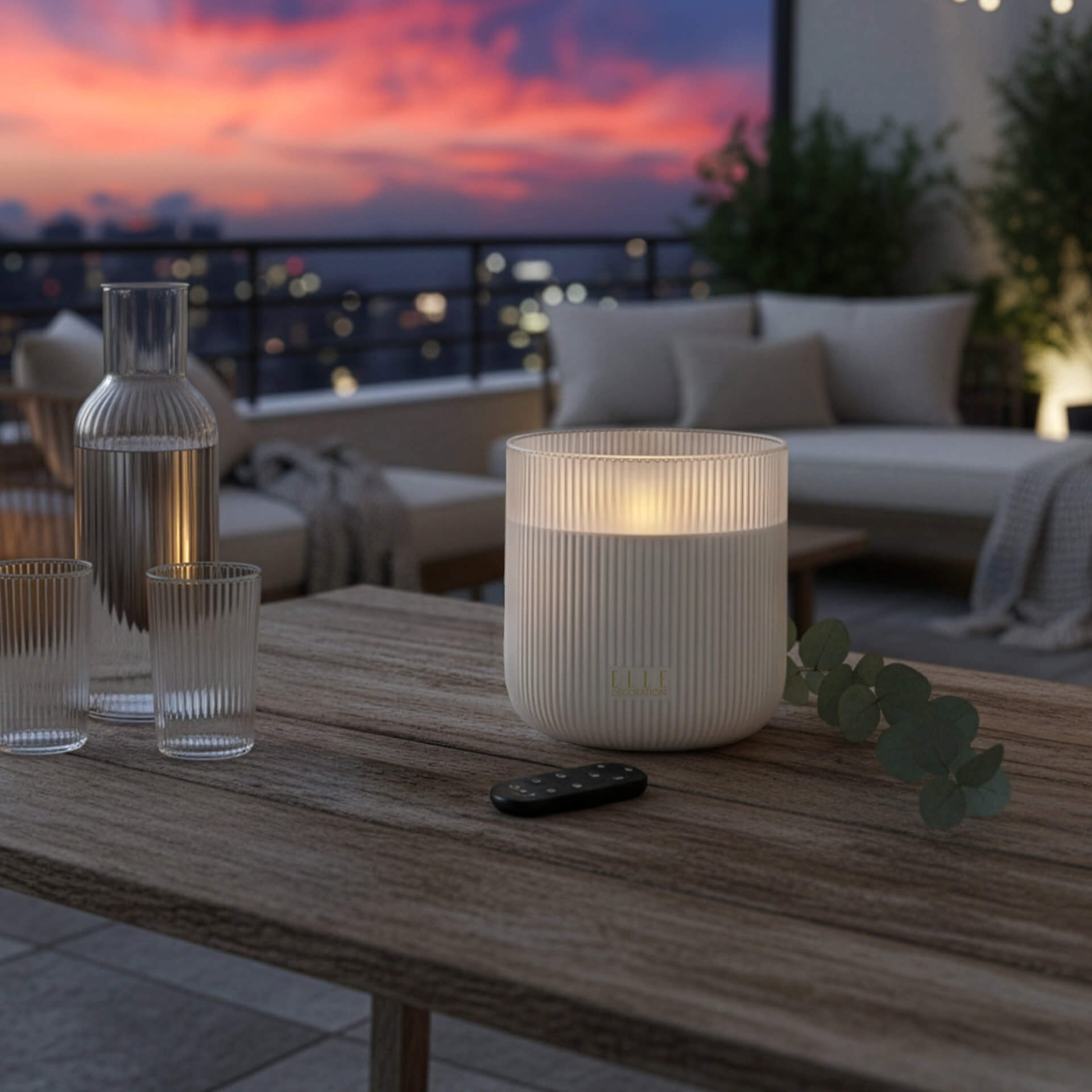ELLE DECORATION LED Kerze BELLEVILLE 3-flammig white