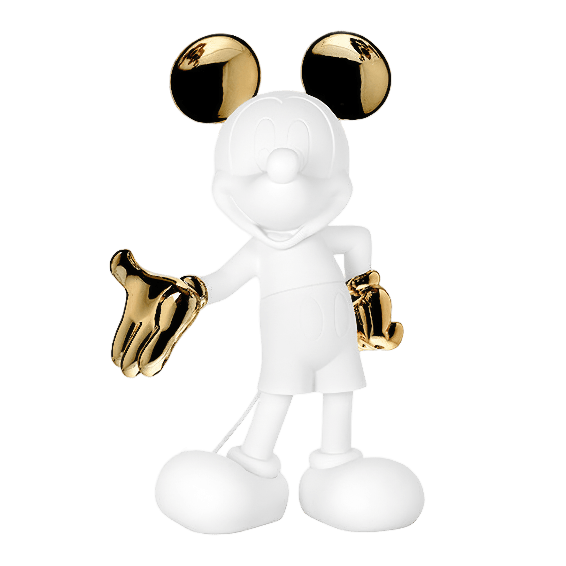 Mickey Welcome white & gold 30 cm, Figur, Mickey Maus, Götteisierte Gliedmaßen, Skulptur, Statuette