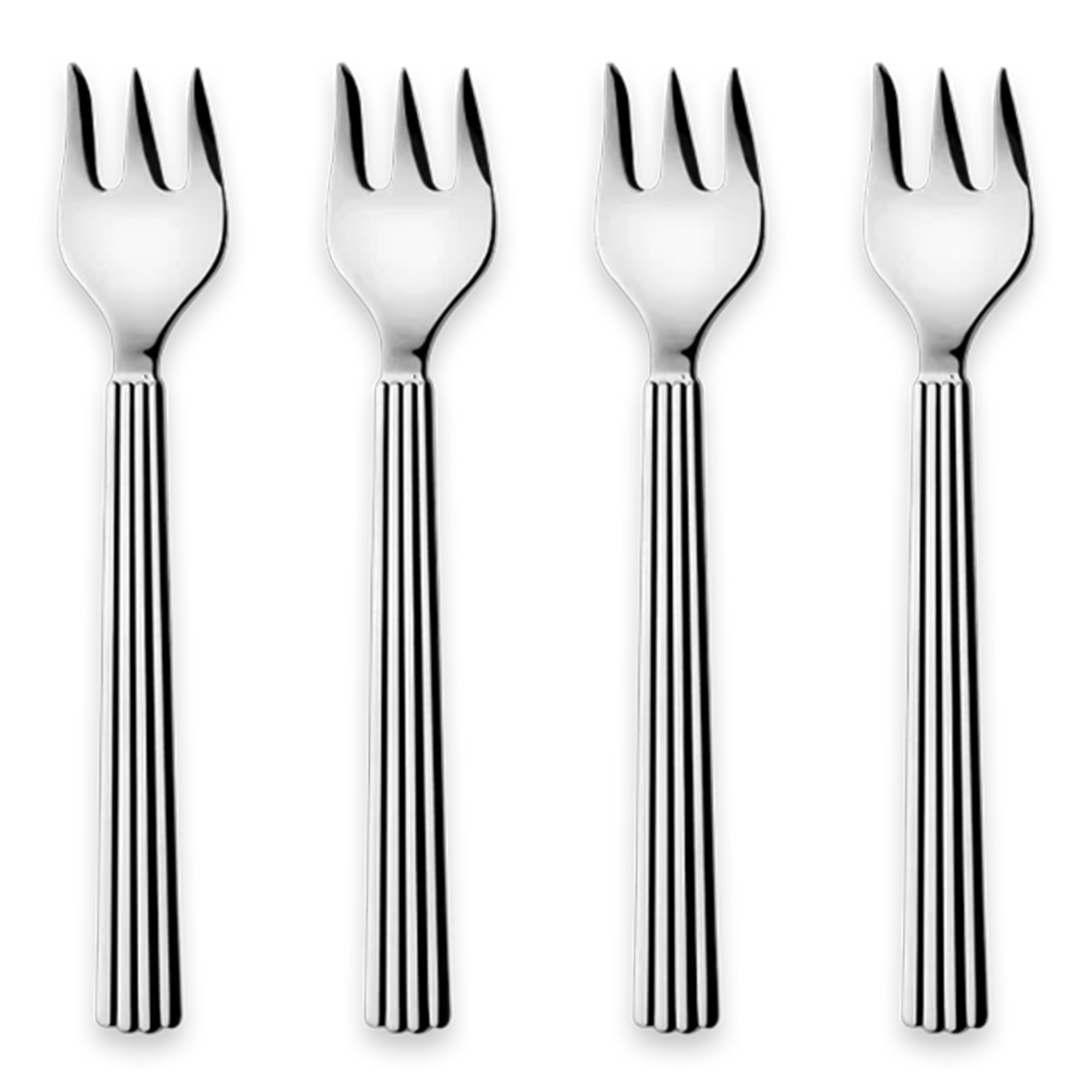 Cake Fork set 4-piece stainless steel, Gabel, Silber, Besteck, Tafelgeschirr, Vierer-Set