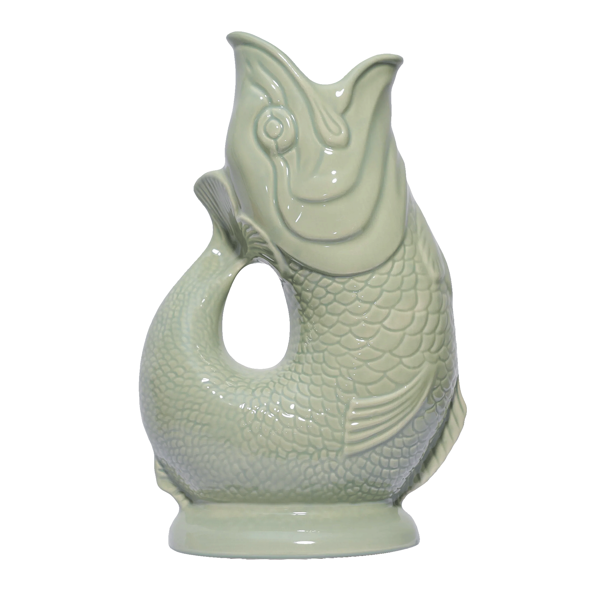 Jug sage XL 1.20 l, keramik, fischfigur, fischform, hohler henkel, hülsen?