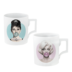 Meissen Micheal Moebius Mug Audrey  and Marilyn