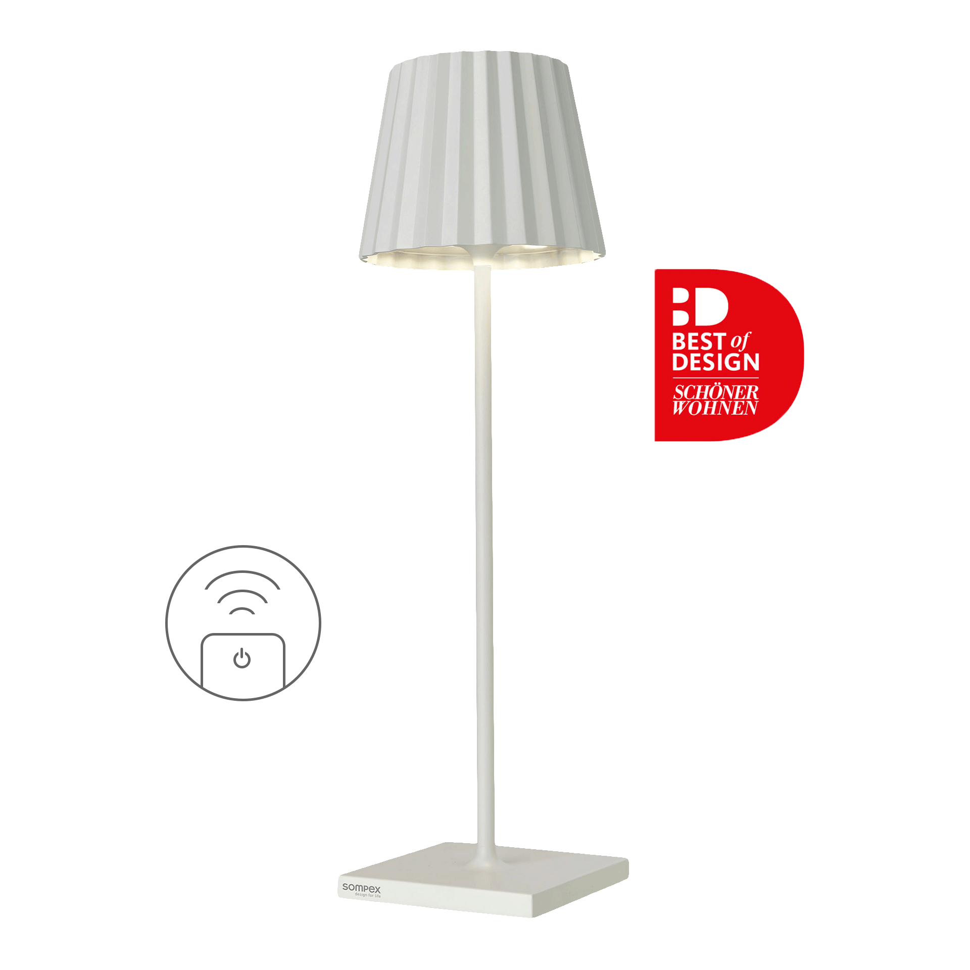 Rechargeable LED table lamp dimmable white, Stehleuchte, Lampenfuß, Schirm, Beleuchtung, Stehende Leuchte